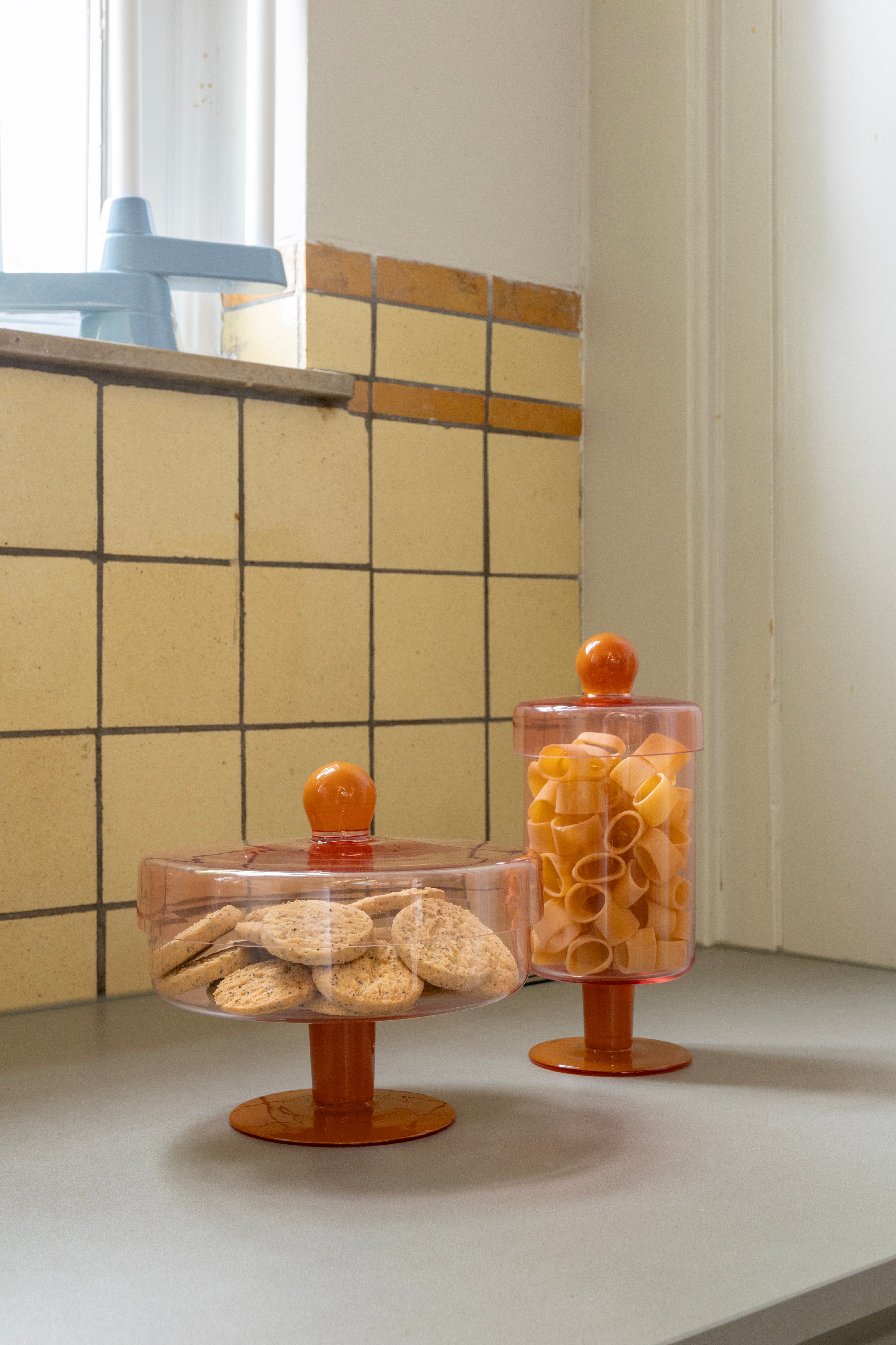 Patera met deksel DUO roze met oranje