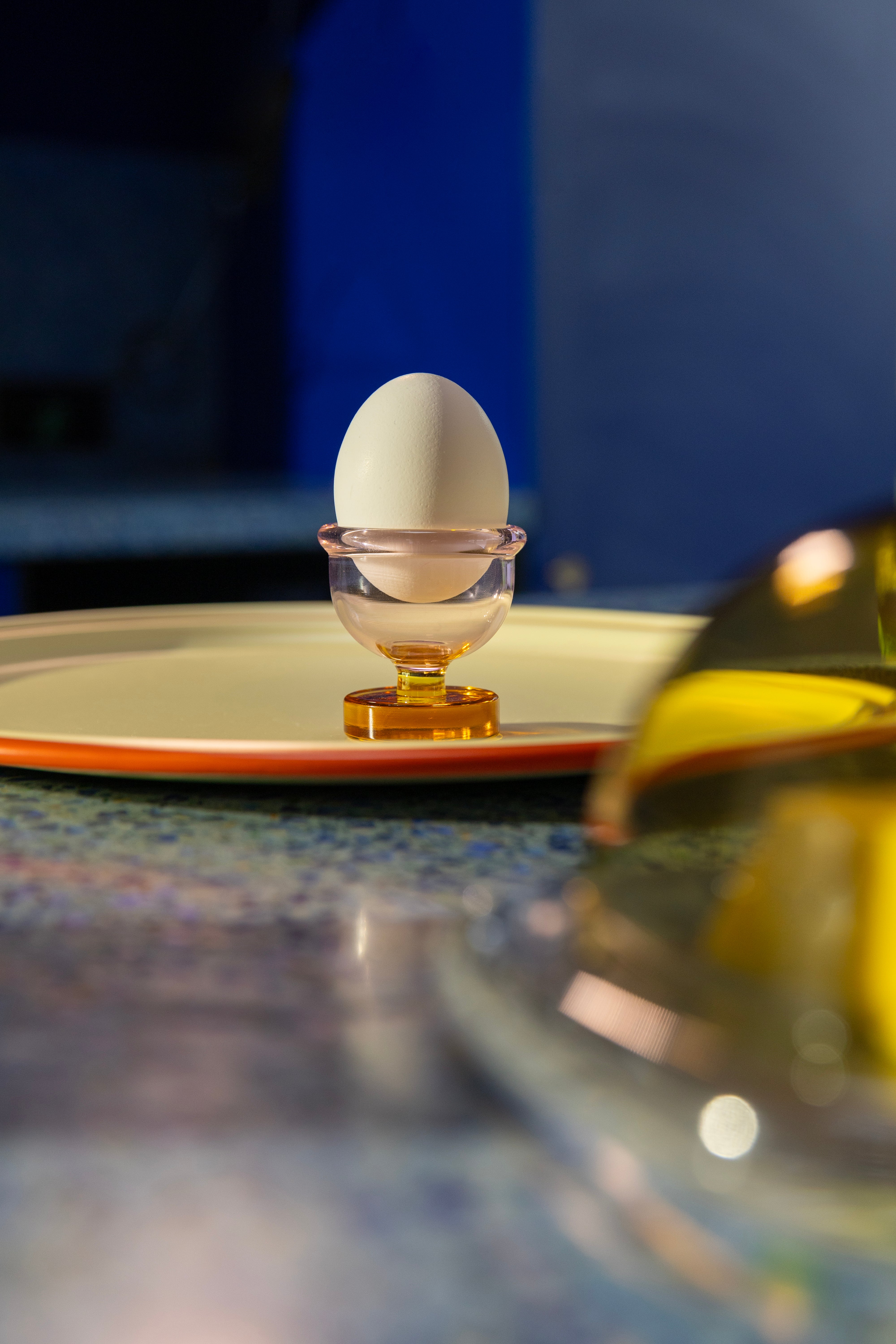 Eierdopjes CANTINE roze met amberkleurig