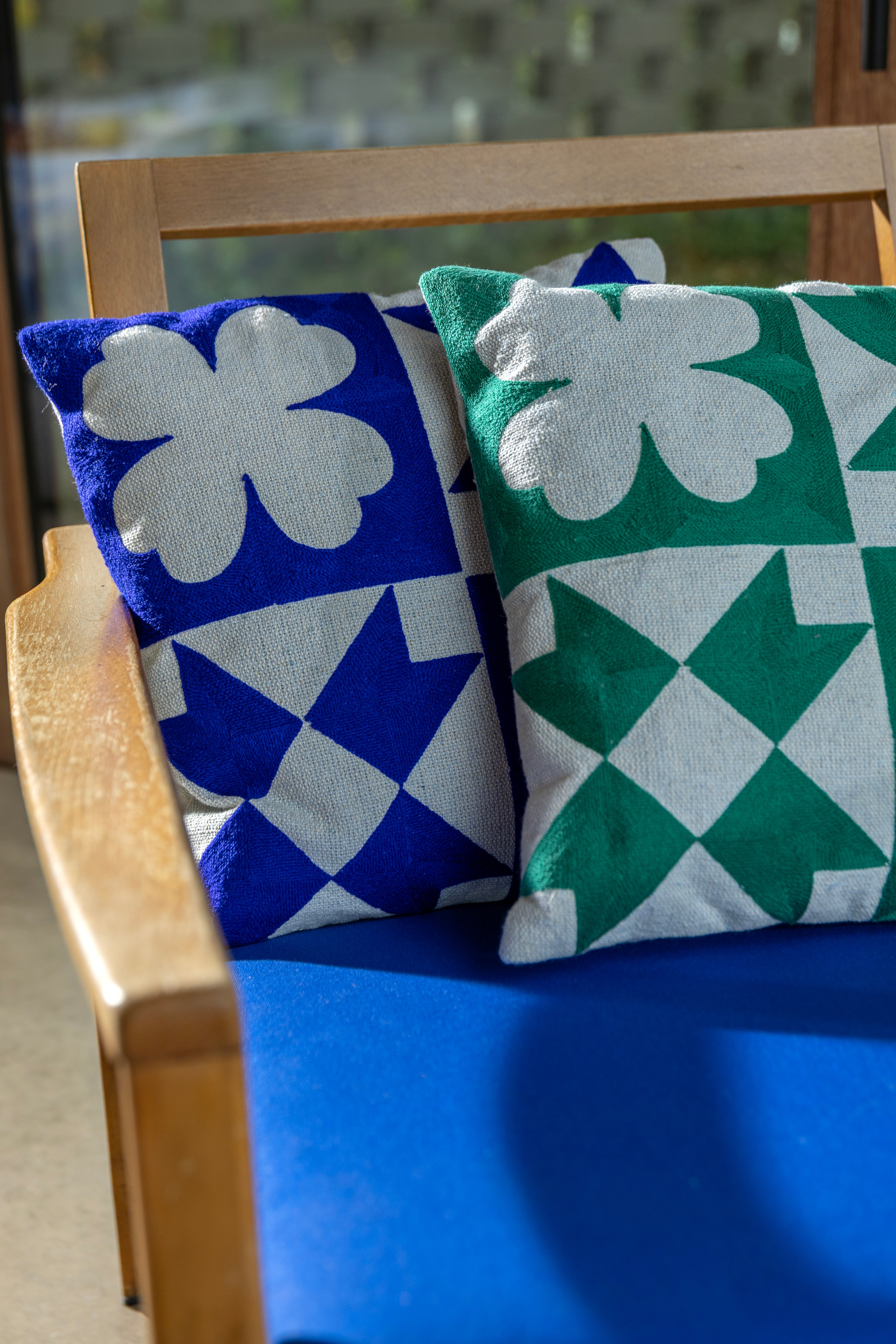 Kussenhoes QUILT groen met wit