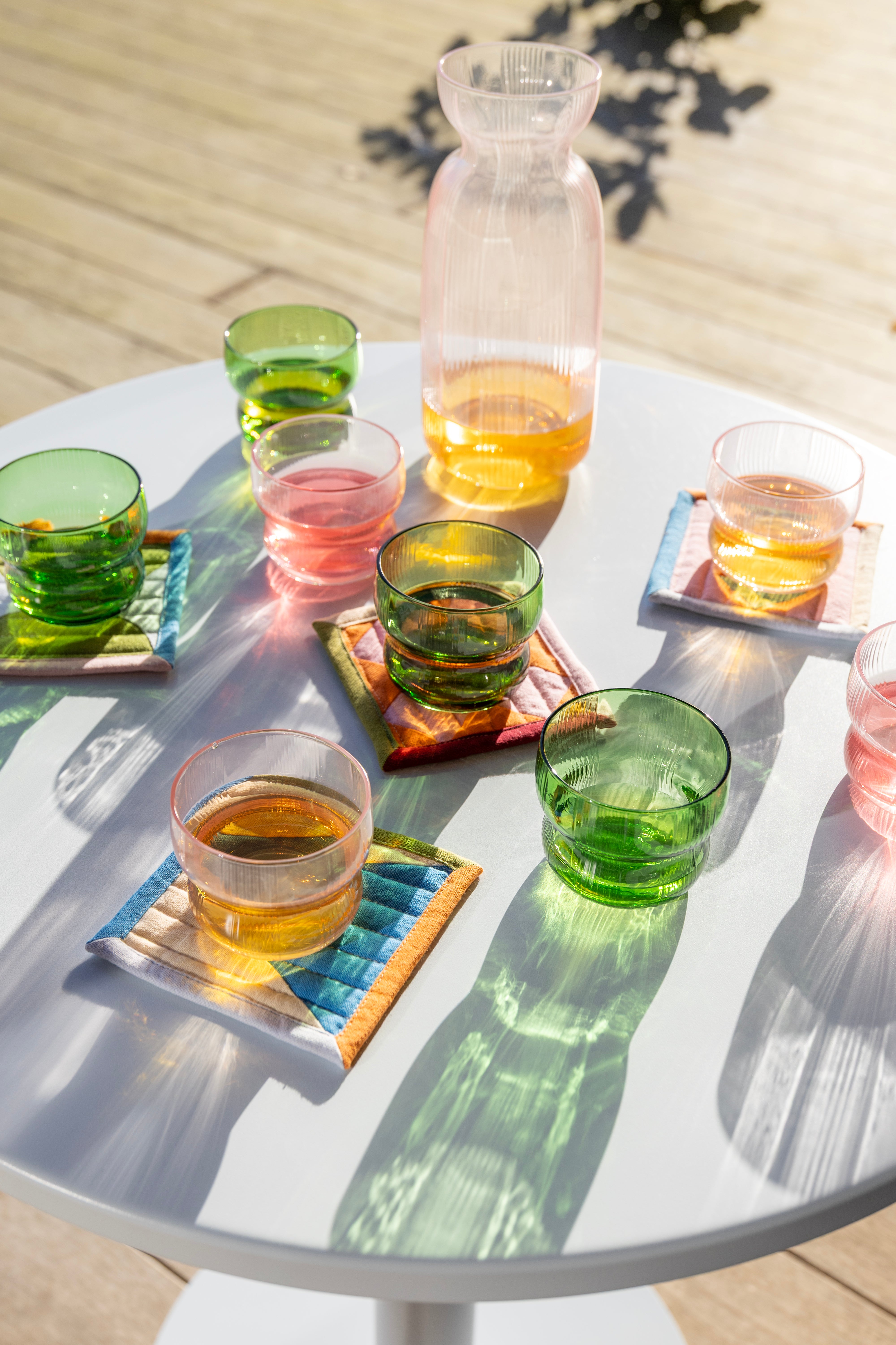 Set von Gläsern CIRCUS aus rosa Glas