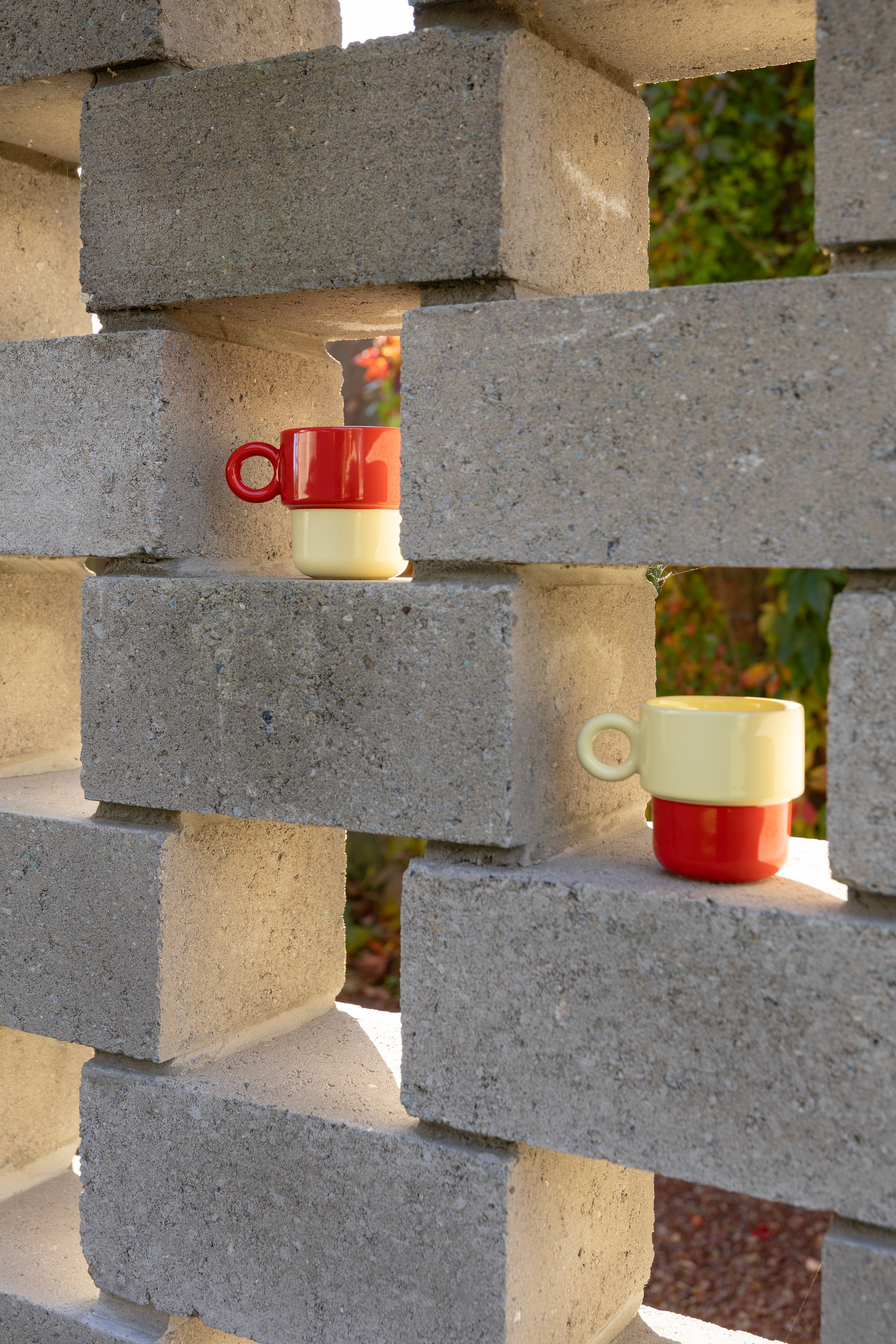 Set van CHIQUITO mokken in rood-citroen