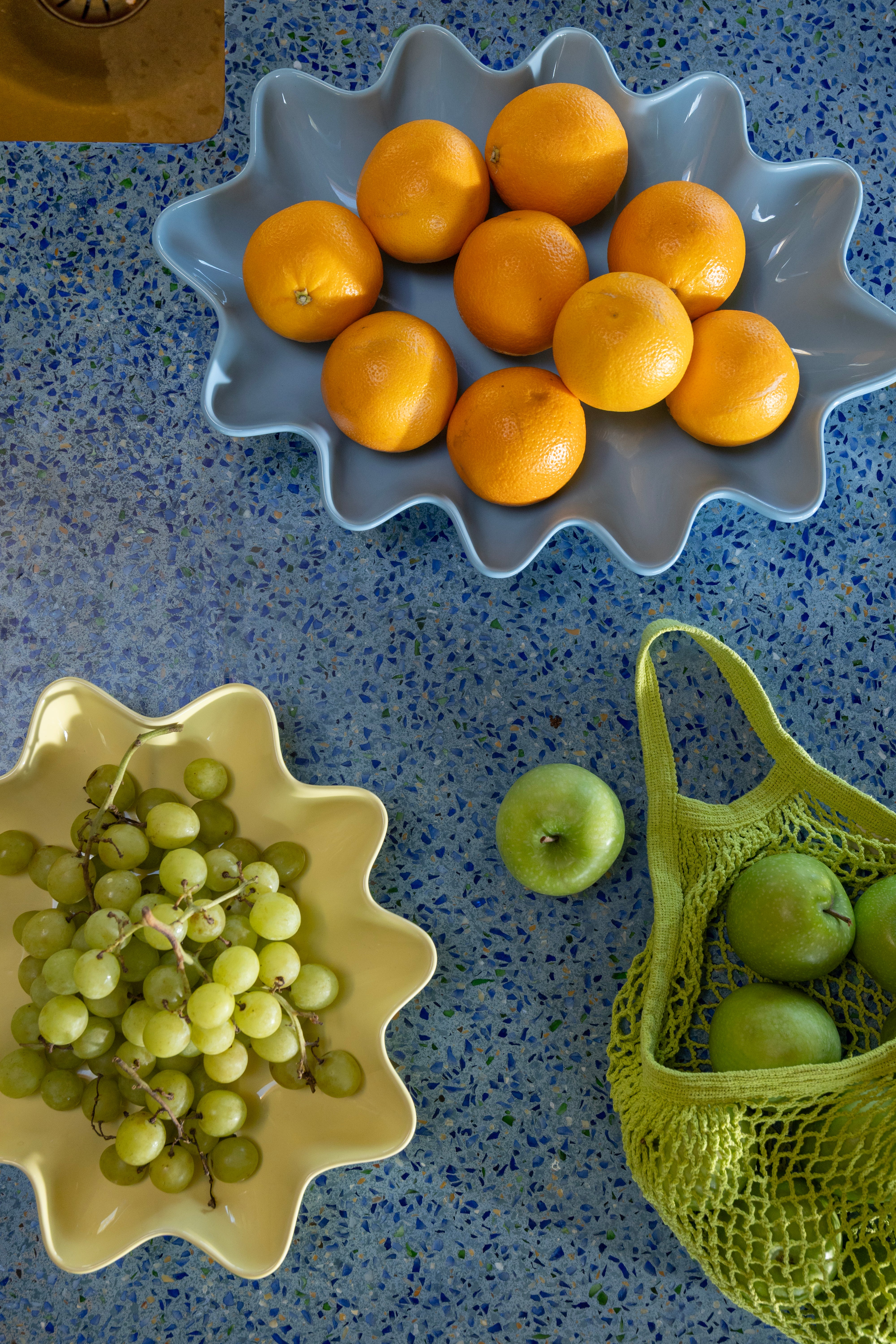 Ovale schaal SUN blauw