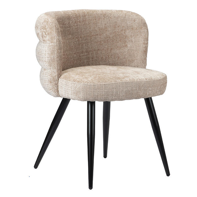 Stoel CLOUD crème beige met zwarte basis