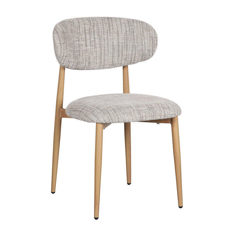 JAPANDI stoel grijsbeige met houten basis