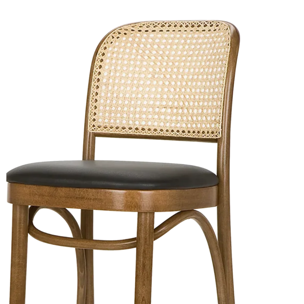 Hocker CLASSIC H-8111, gestoffeerd met een beukenhouten basis