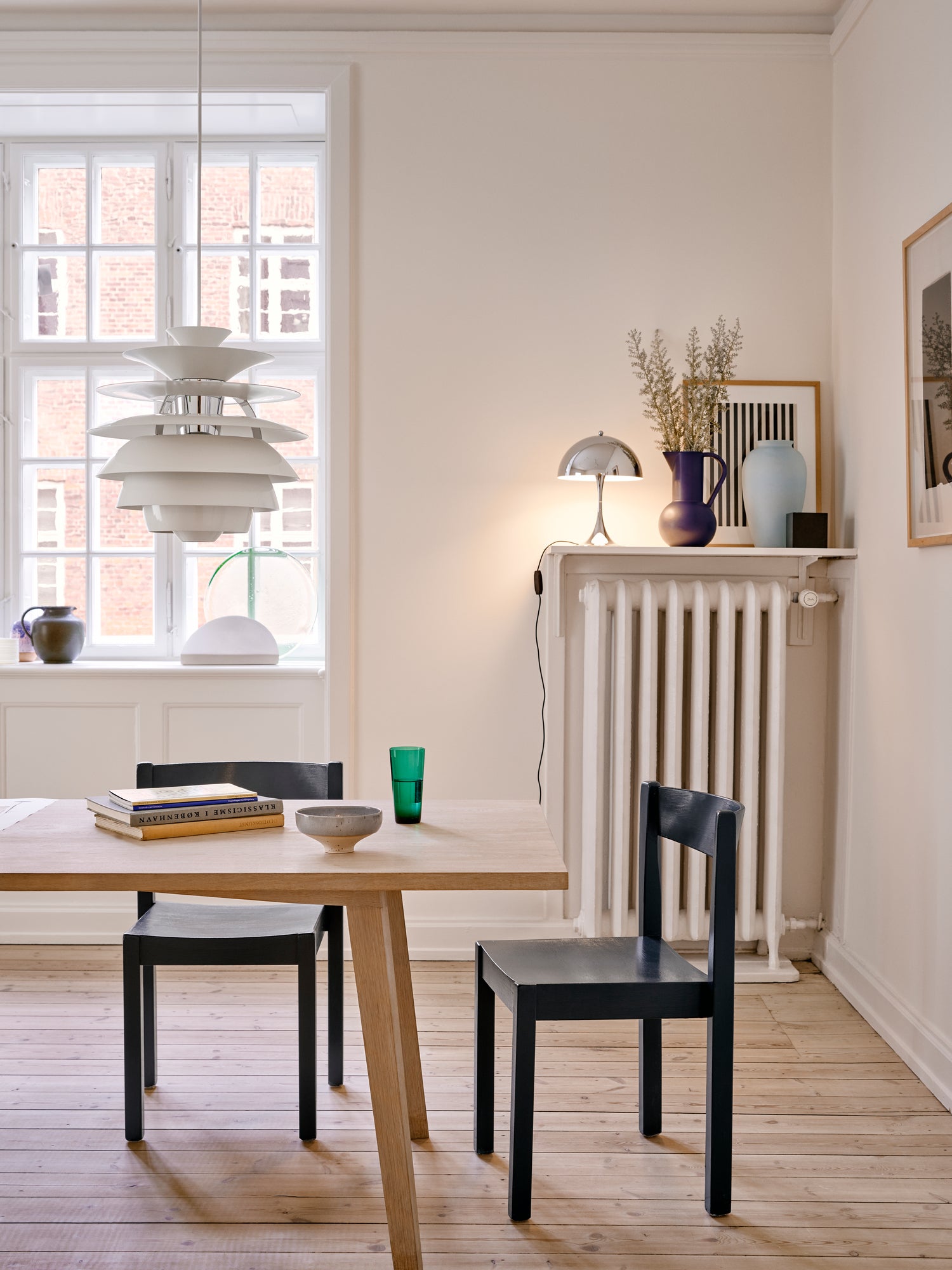 Hanglamp PH SNOWBALL wit met chroomafwerking