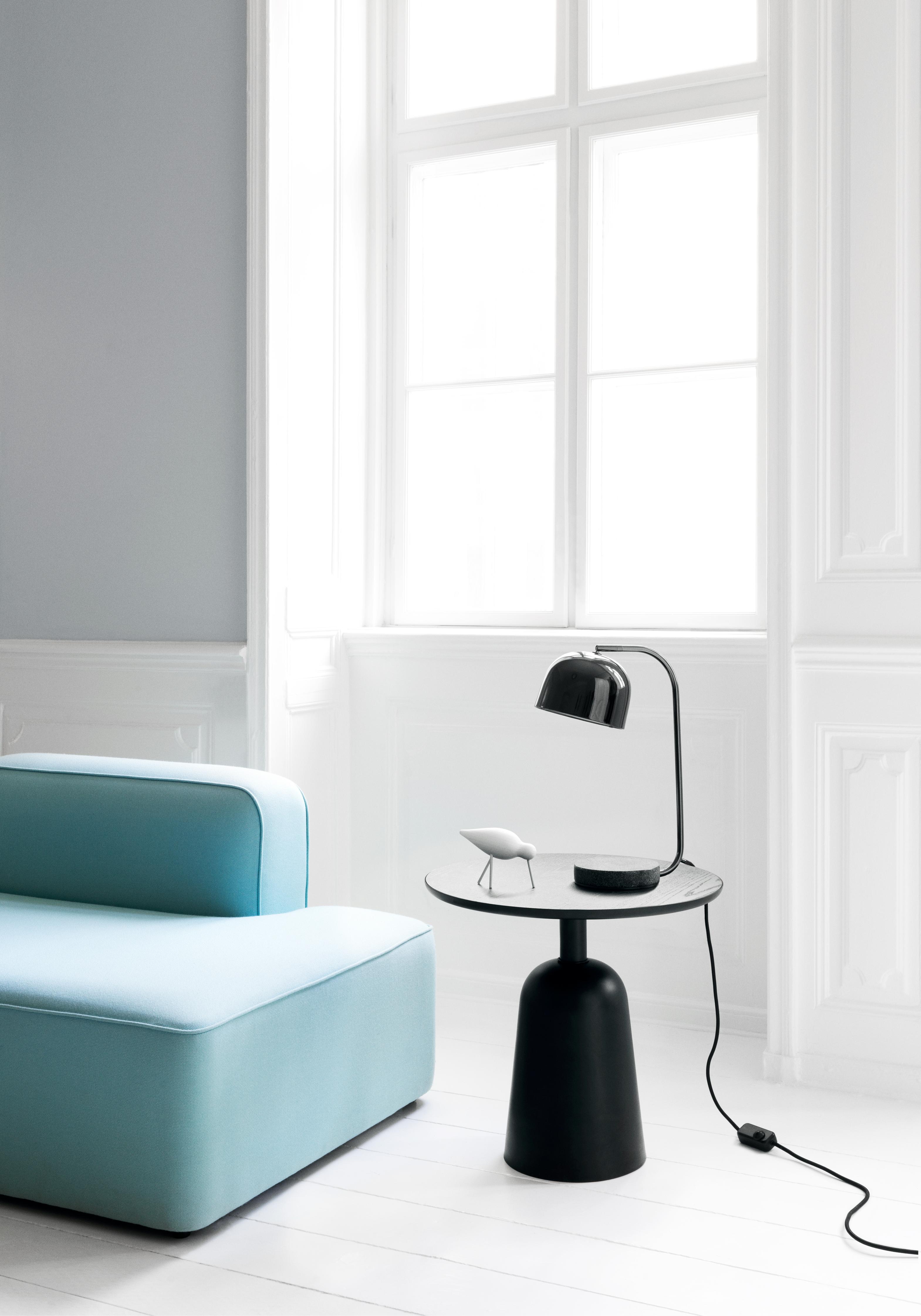 GRANT schwarze Tischleuchte mit schwarzem Granit