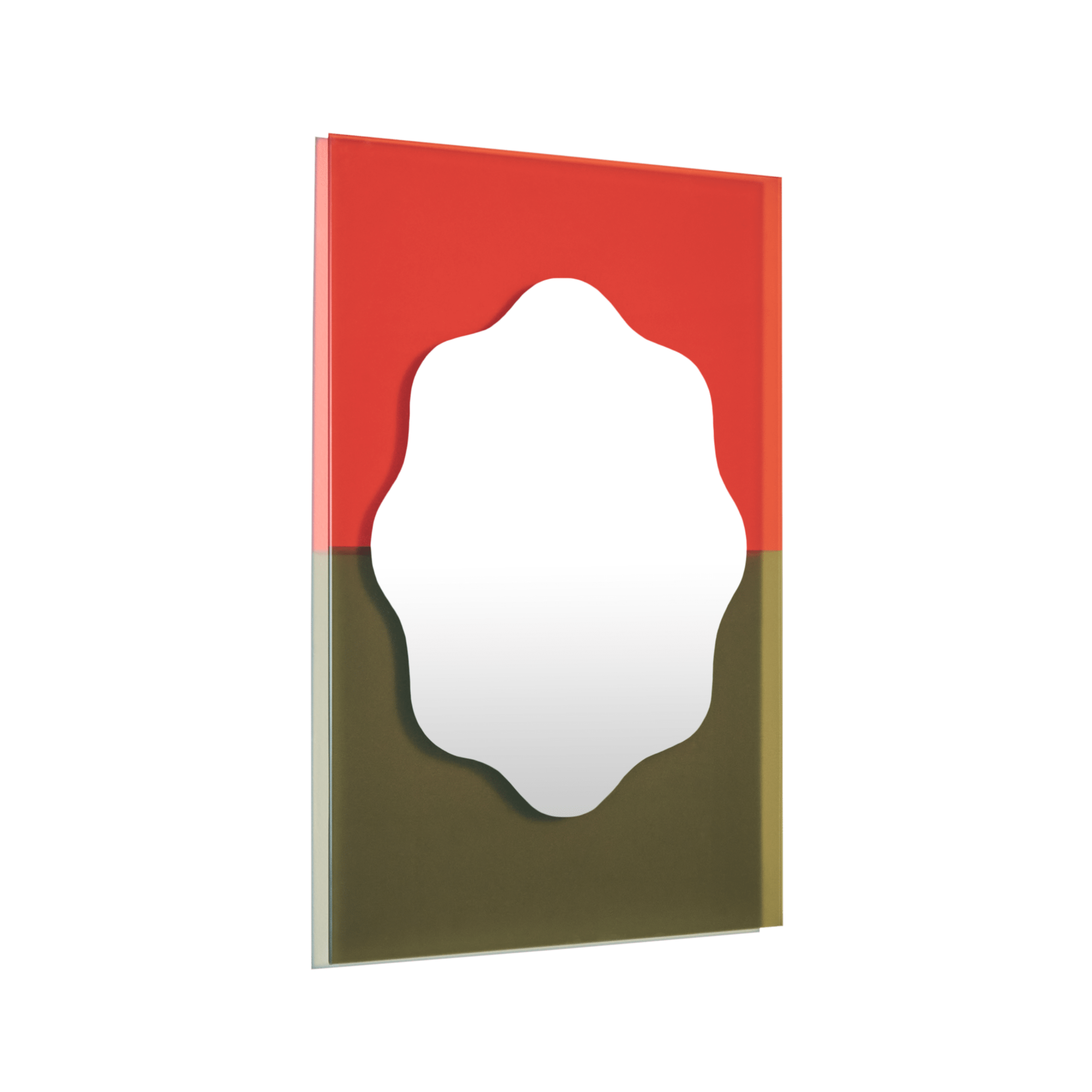 WANDER wandspiegel groen met rood