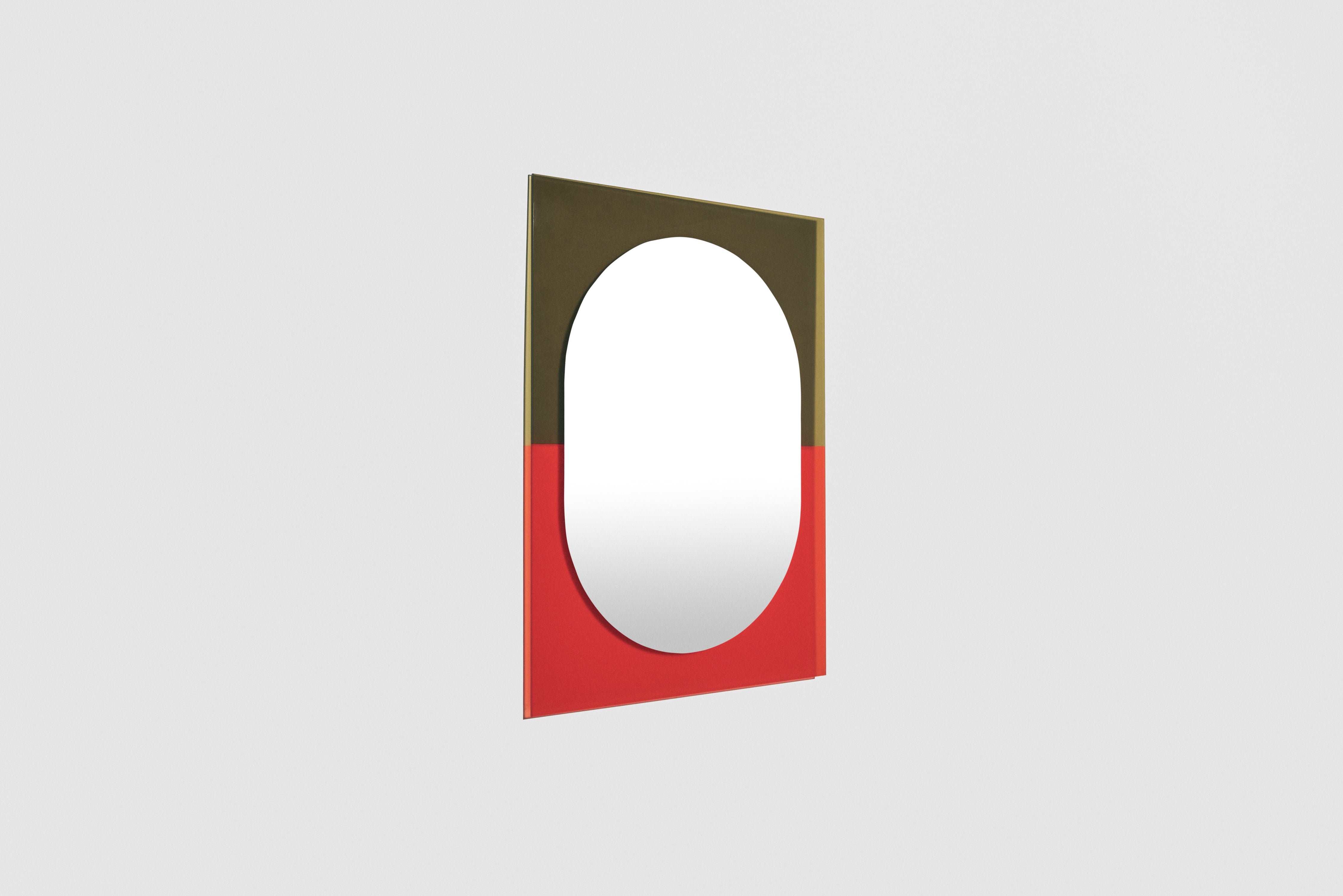 WANDER wandspiegel groen met rood