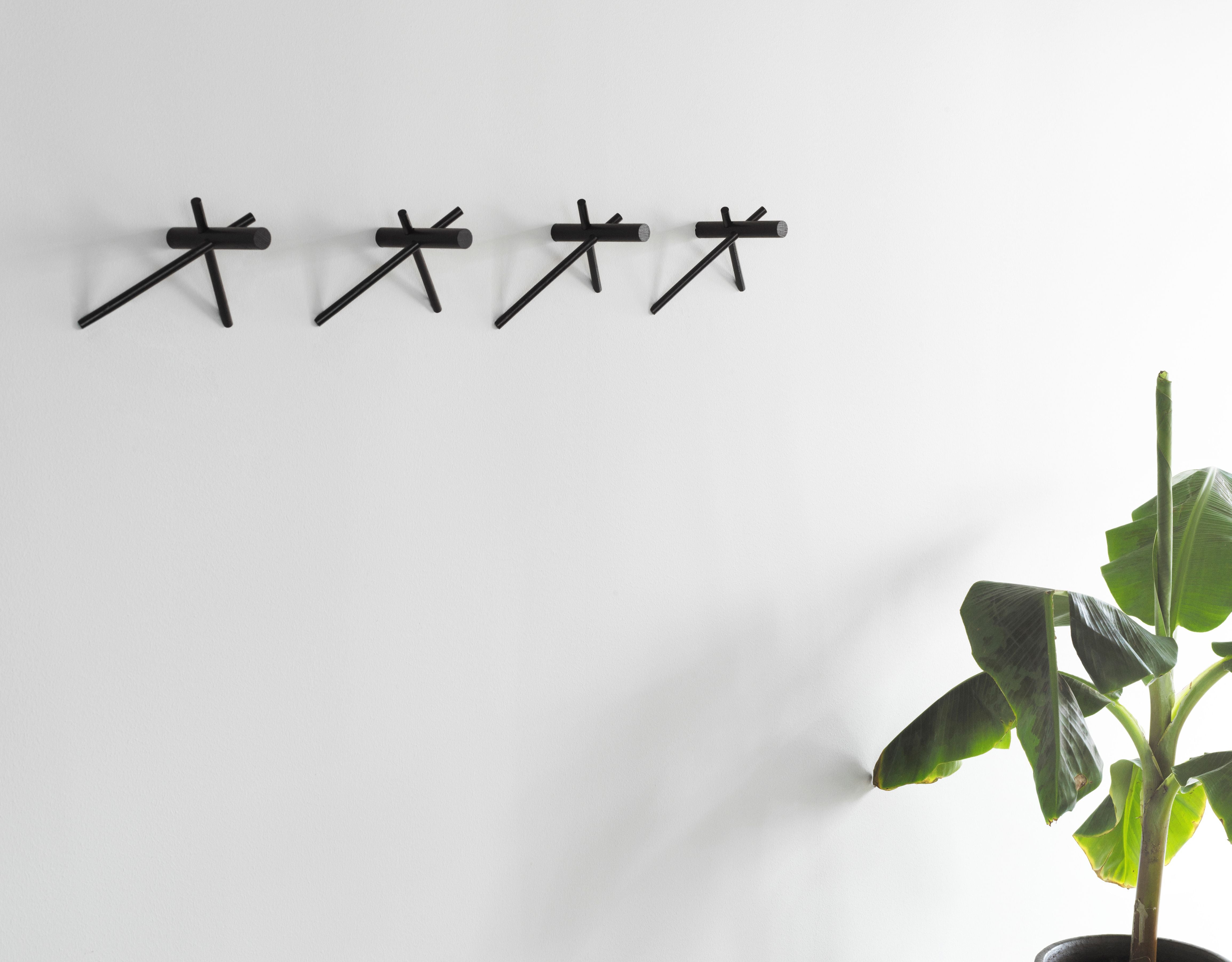 STICKS coat rack set black oak wood