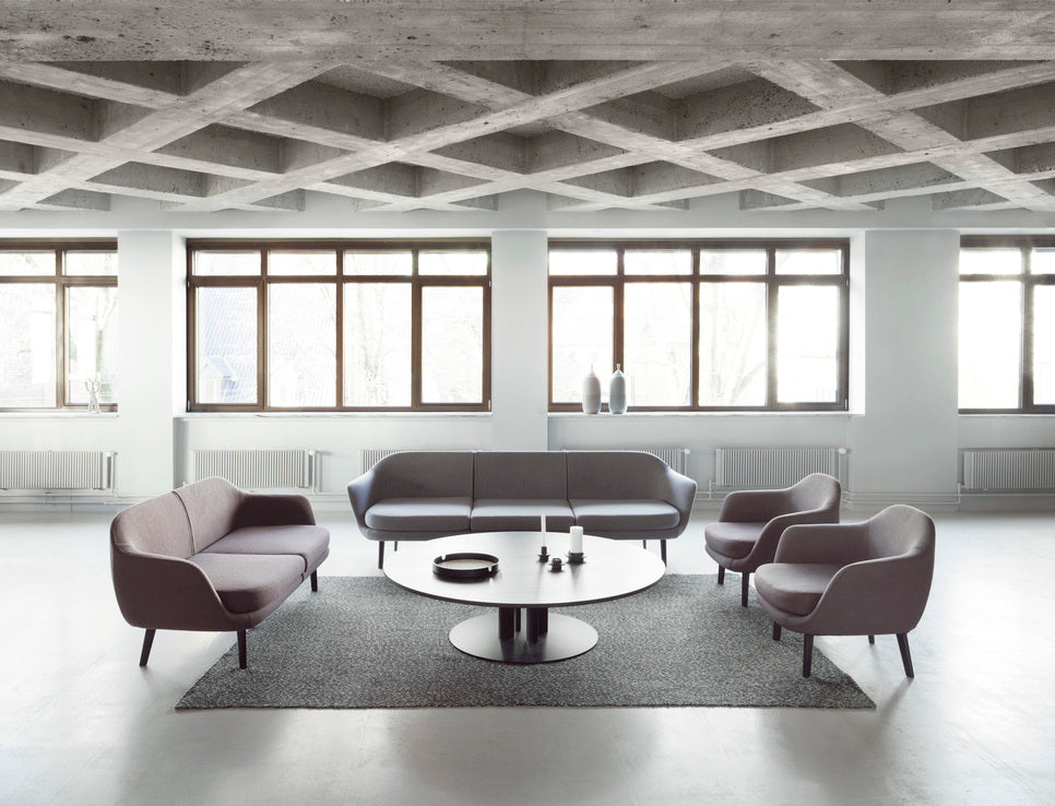 Ronde salontafel SCALA met zwart marmeren blad en zwarte basis