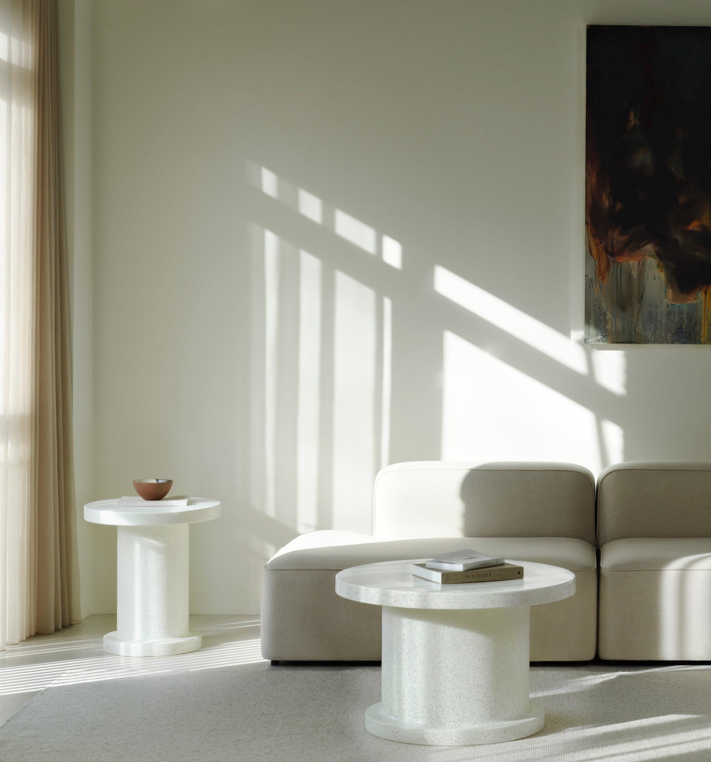 3-Personen-modulare Sofa offene rechtsseitige gepolsterte Seile