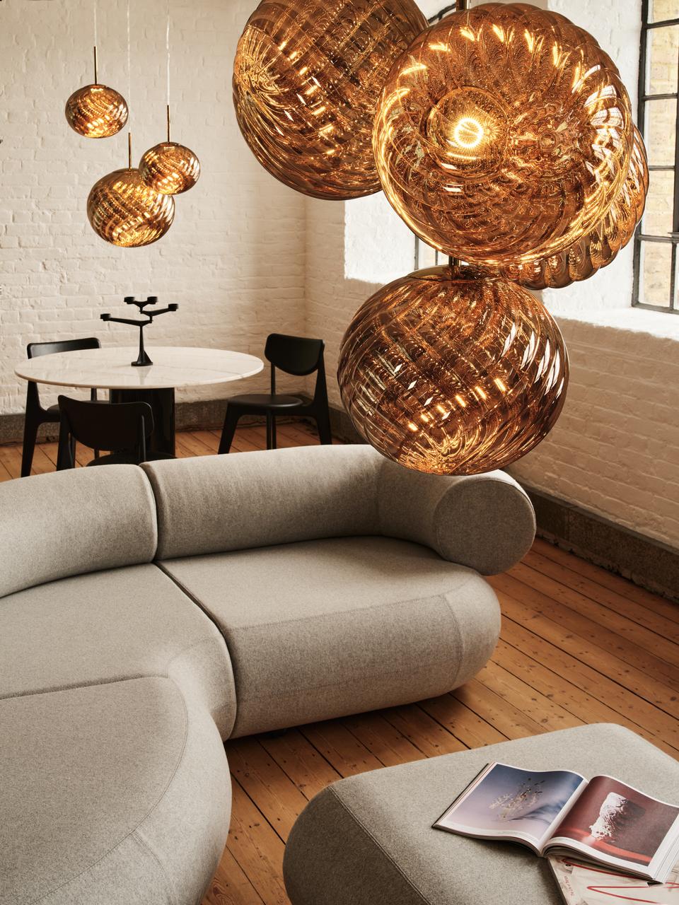 WHIRL gold pendant lamp
