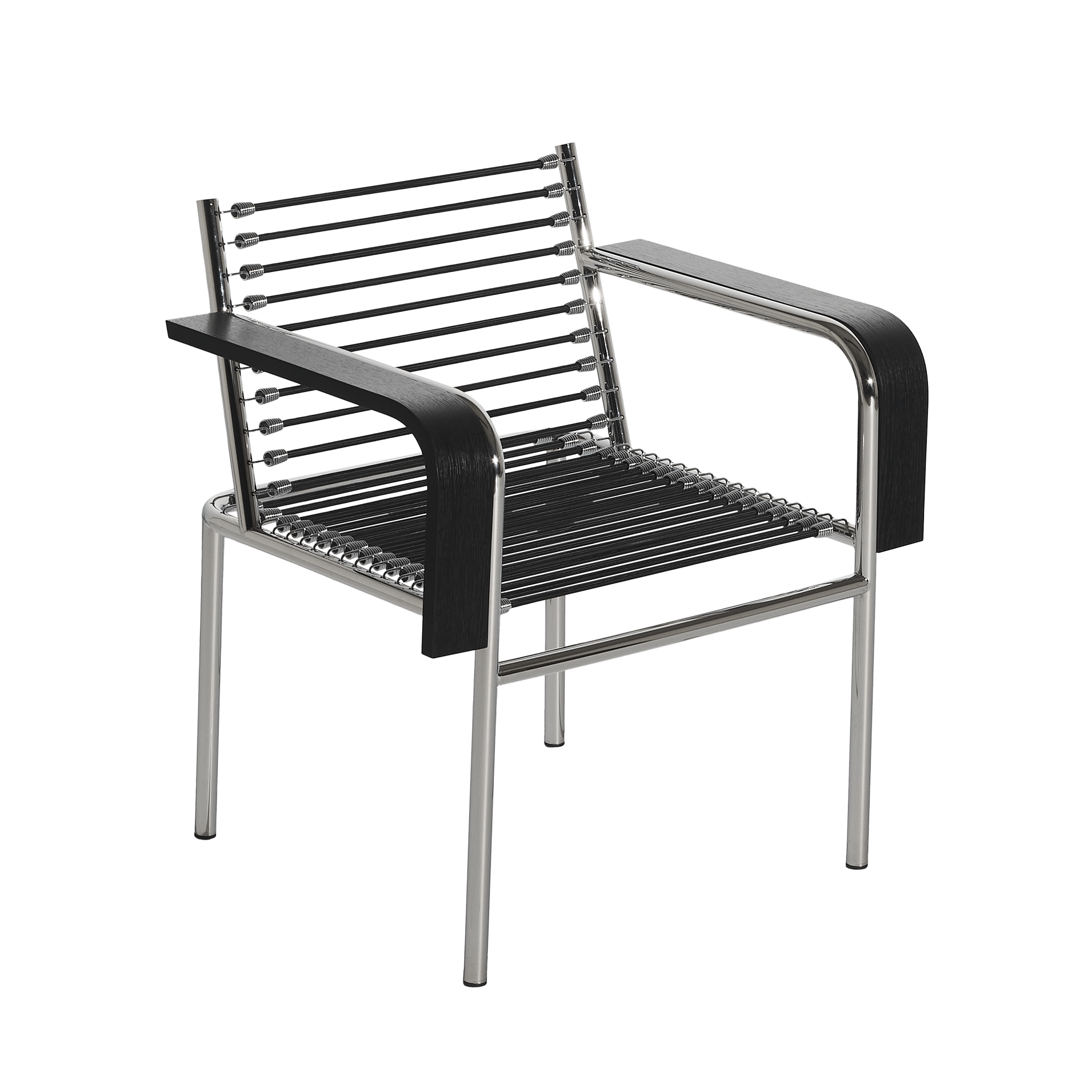 Zwarte SANDOWS fauteuil met stalen basis