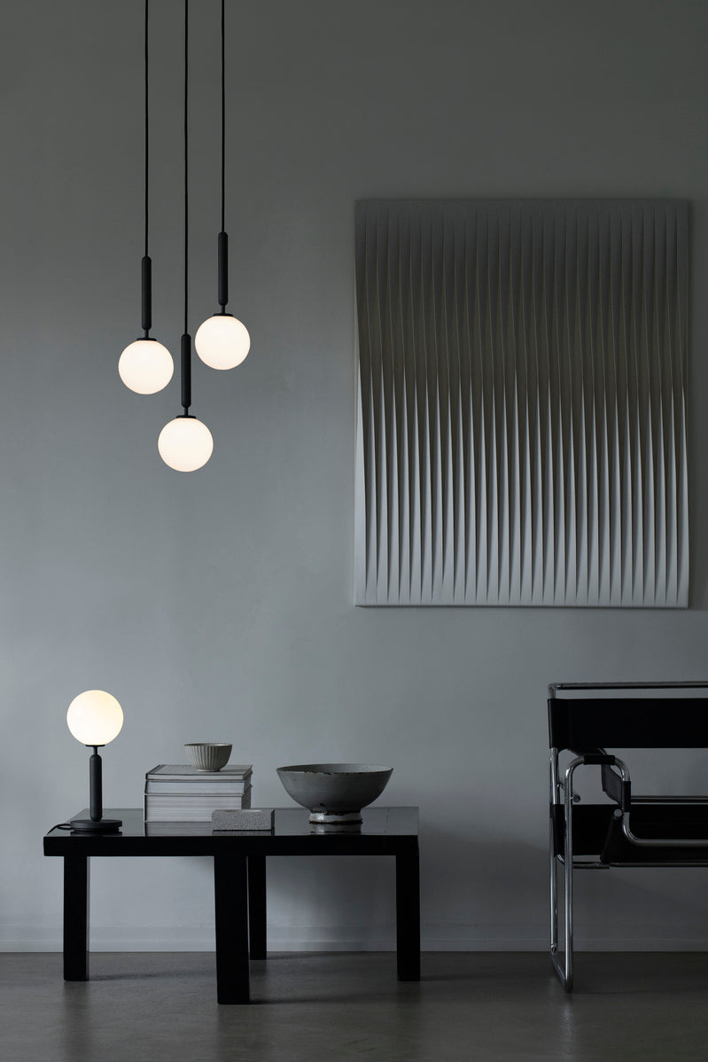 Hanglamp MIIRA 3 grafiet met opaalglas