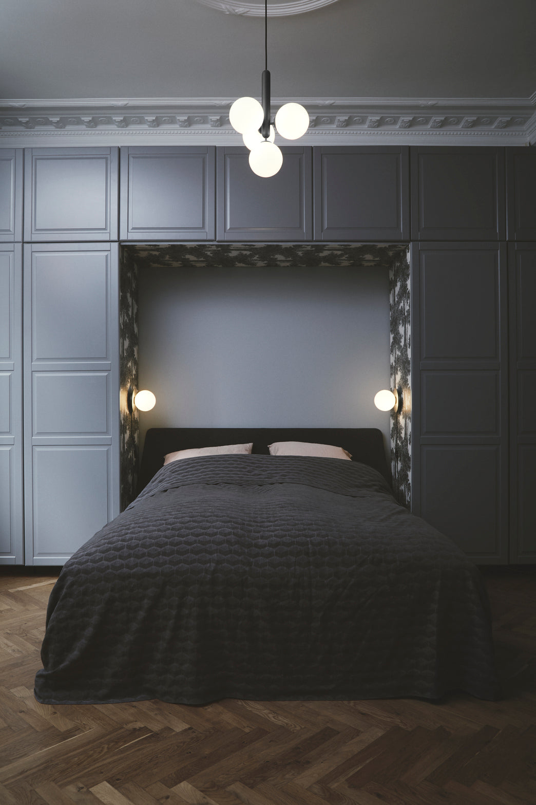 Inbouw wandlamp LIILA zilver met opaalglas