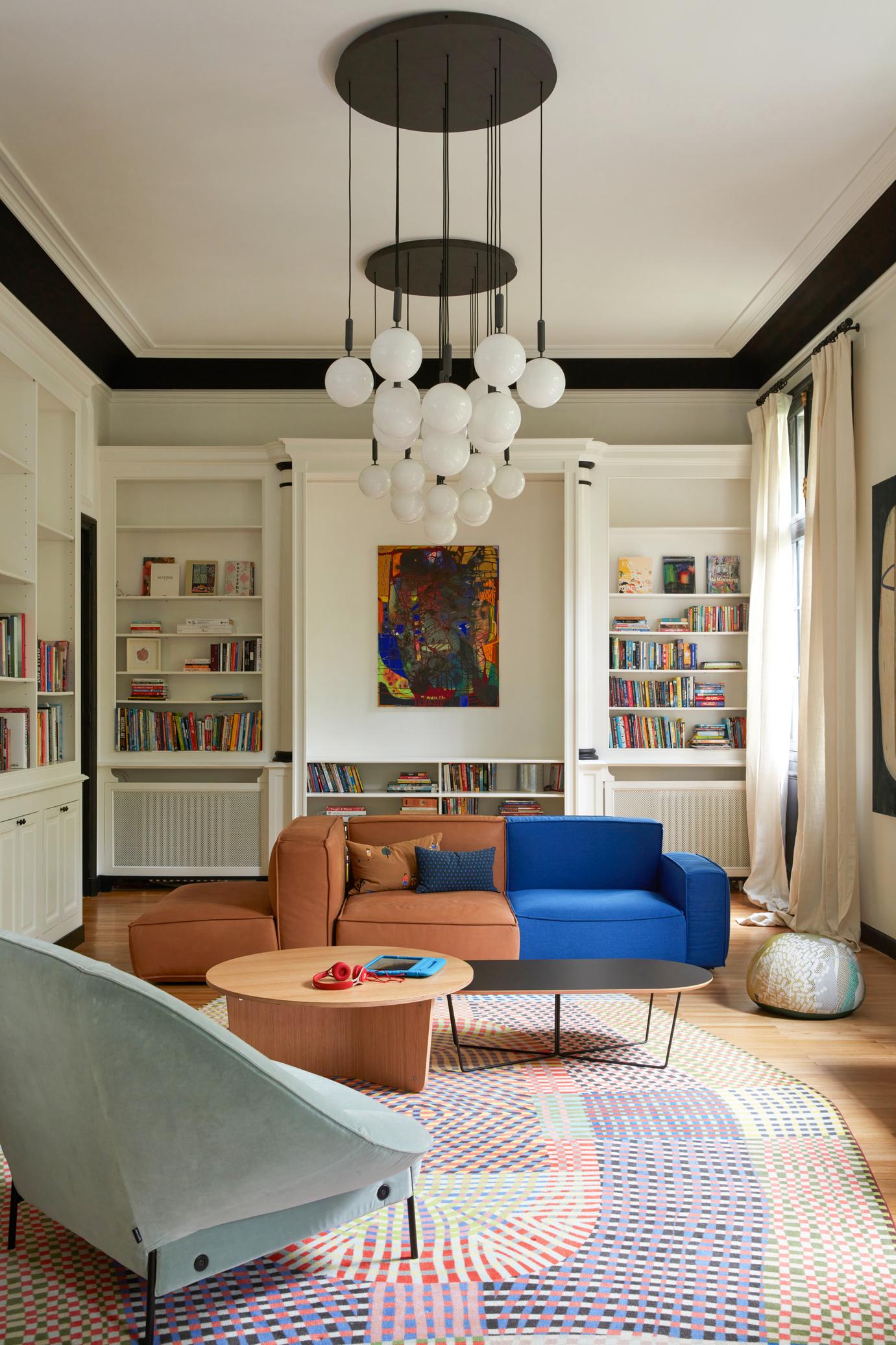 Hanglamp MIIRA 13 messing met opaalglas