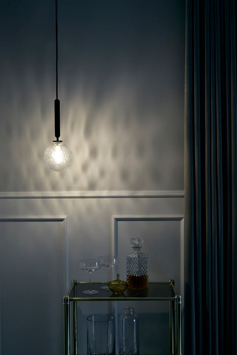 Hanglamp MIIRA grafiet met transparant glas
