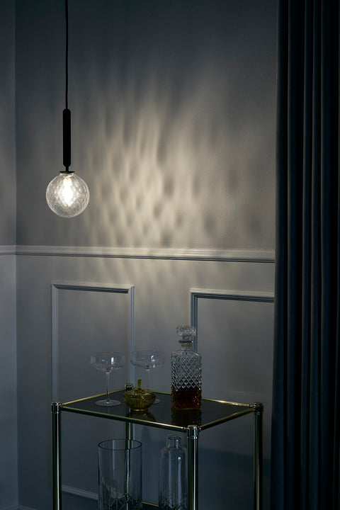 Hanglamp MIIRA grafiet met transparant glas
