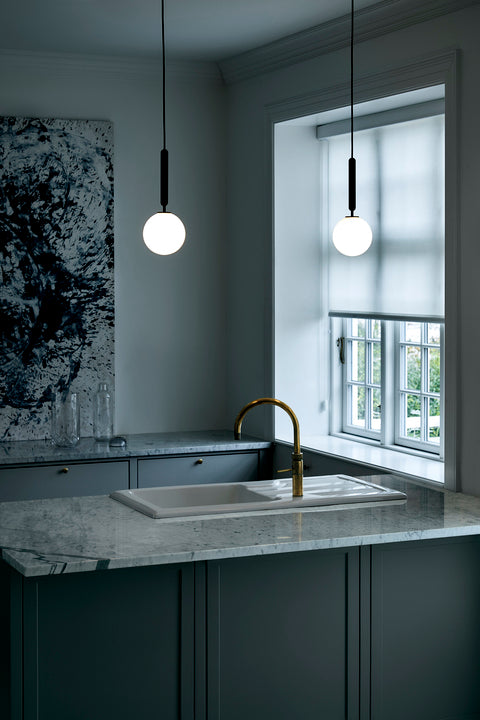 Hanglamp MIIRA grafiet met opaalglas