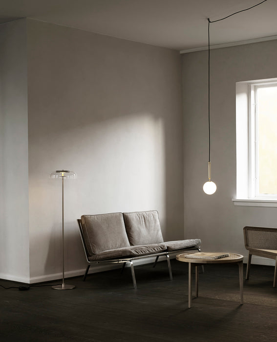 Hanglamp MIIRA messing met opaalglas