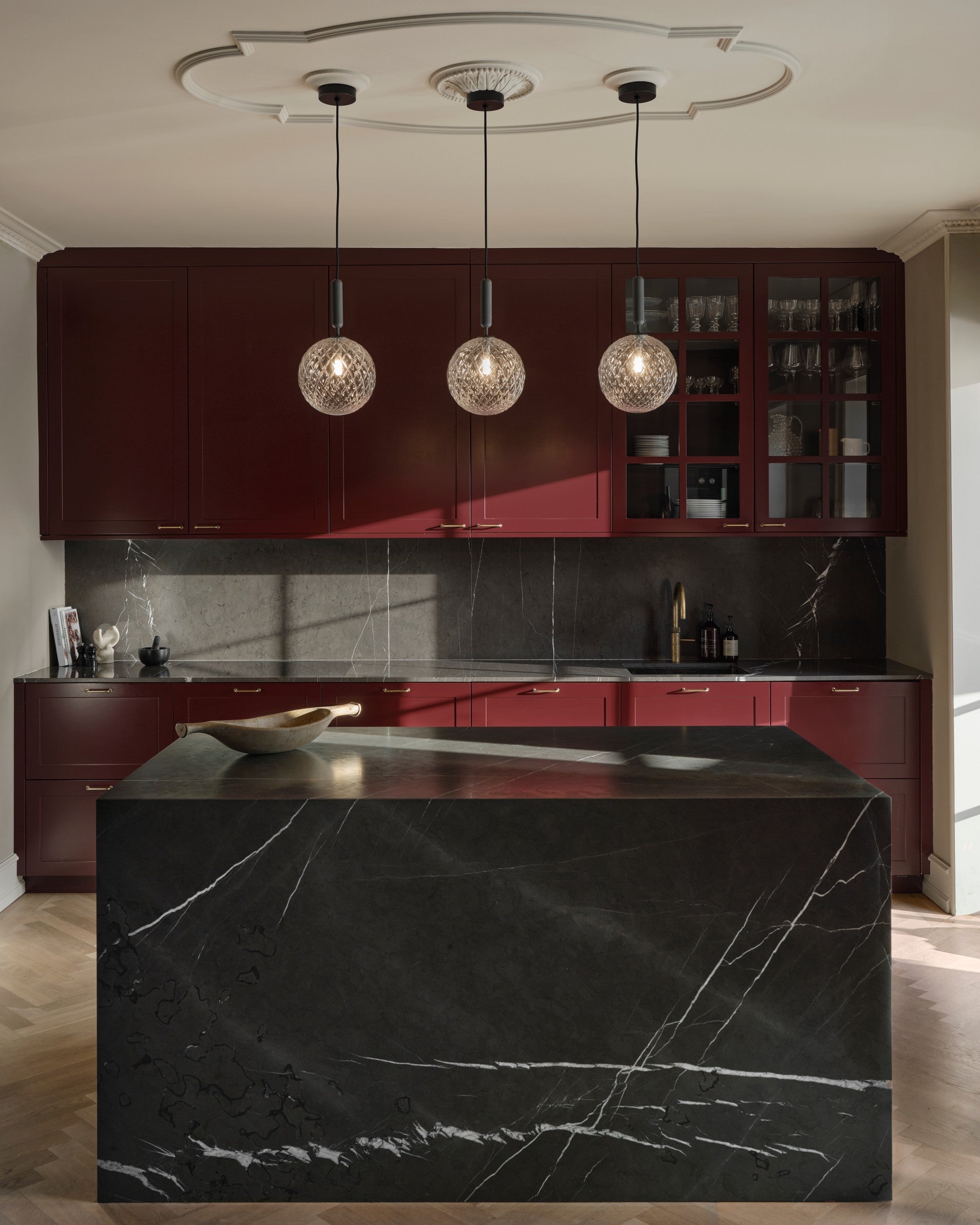 Hanglamp MIIRA grafiet met transparant glas