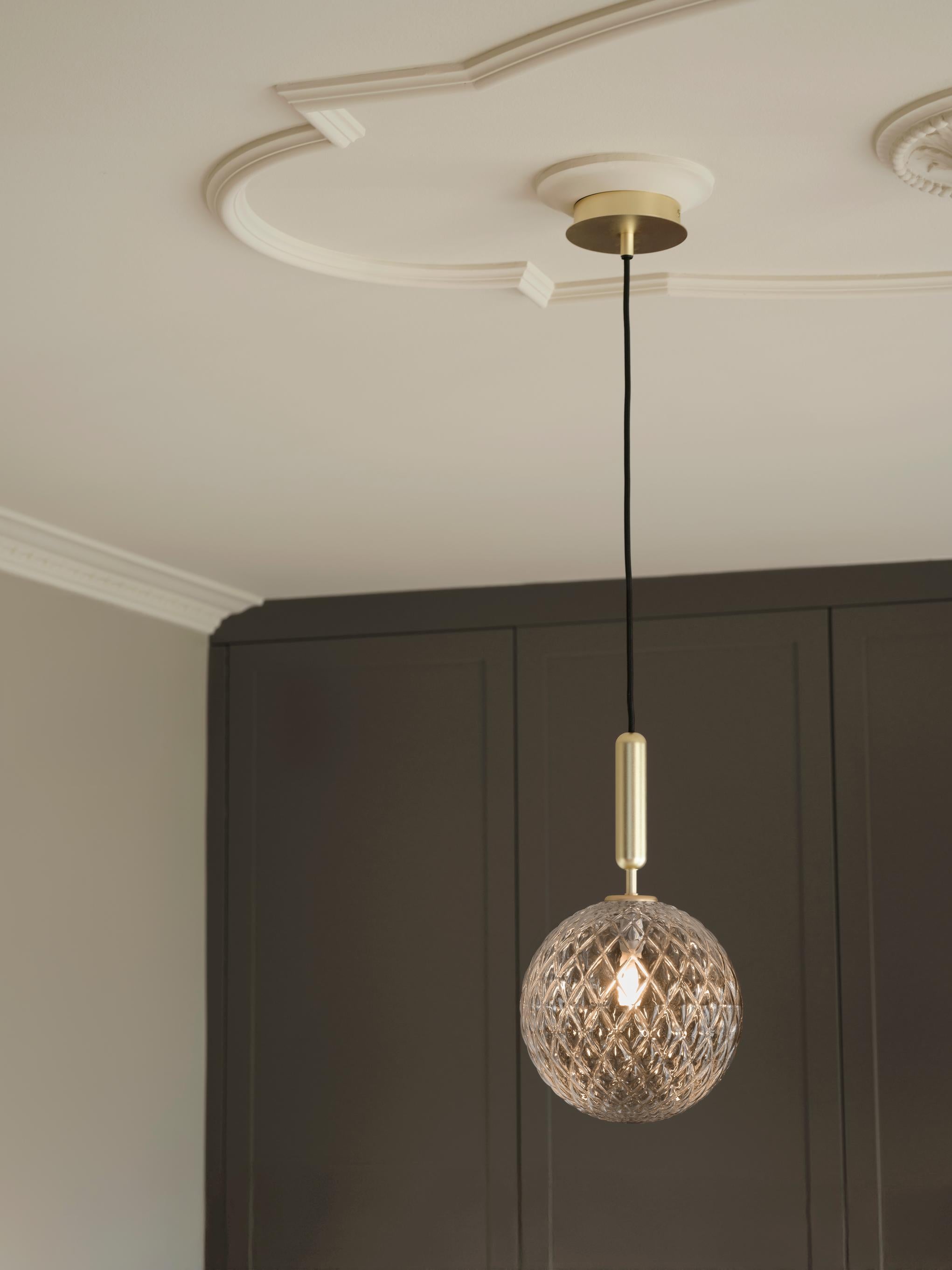 Hanglamp MIIRA messing met transparant glas
