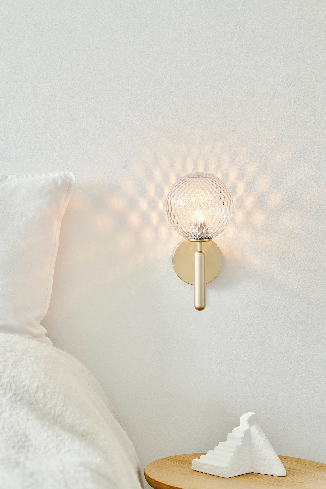 Wandlamp MIIRA messing met transparant glas