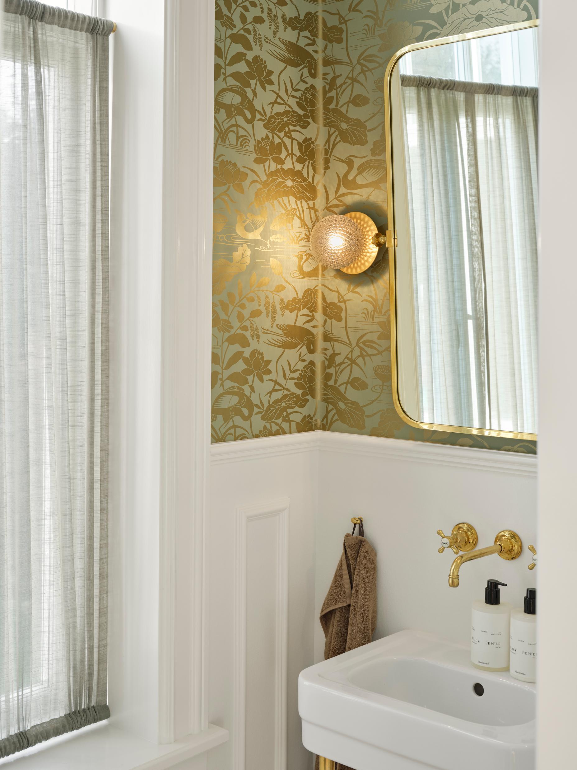 Inbouw wandlamp LIILA goud met transparant glas