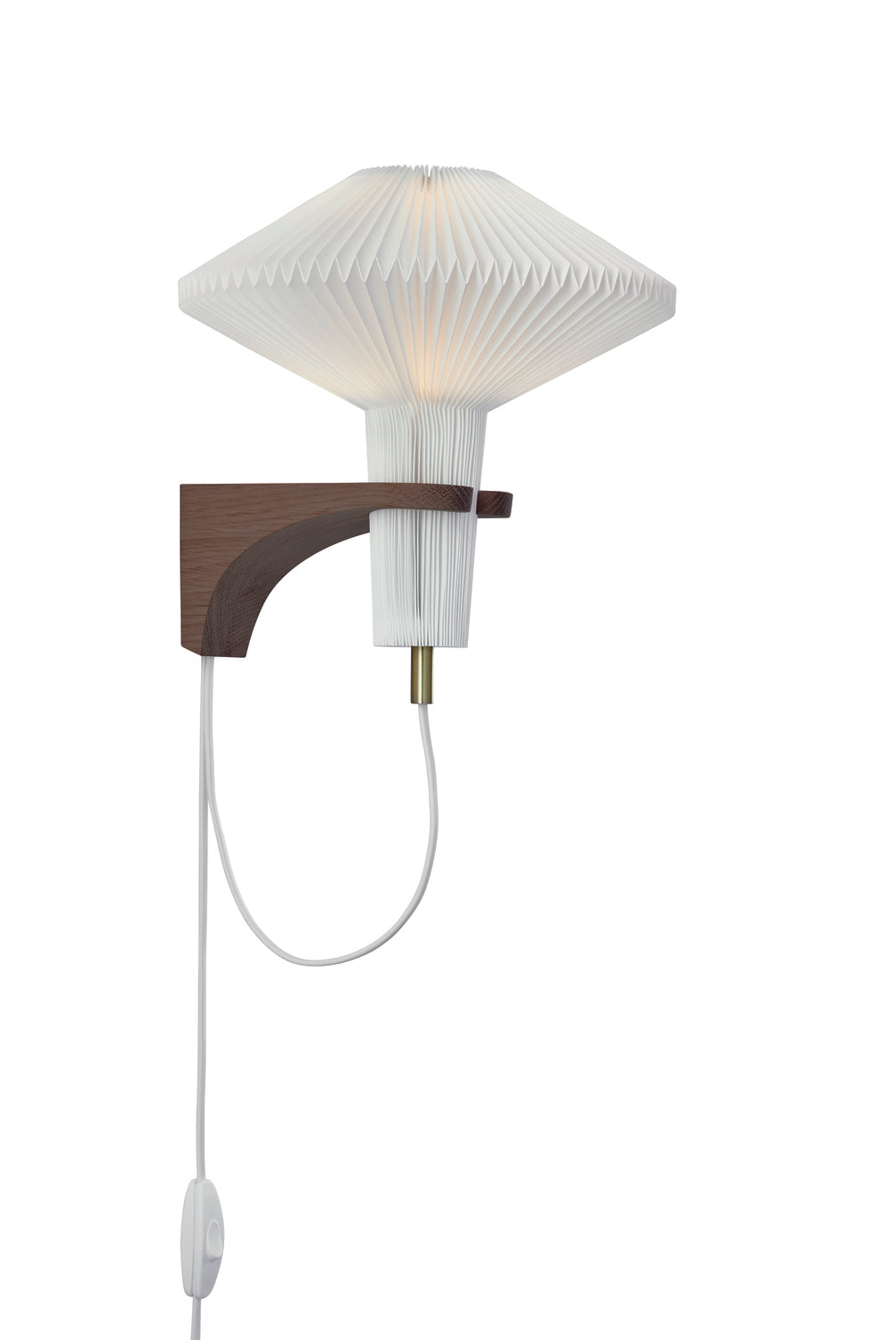 Wall Lamp MODEL 204 MUSHROOM white with dark oak base