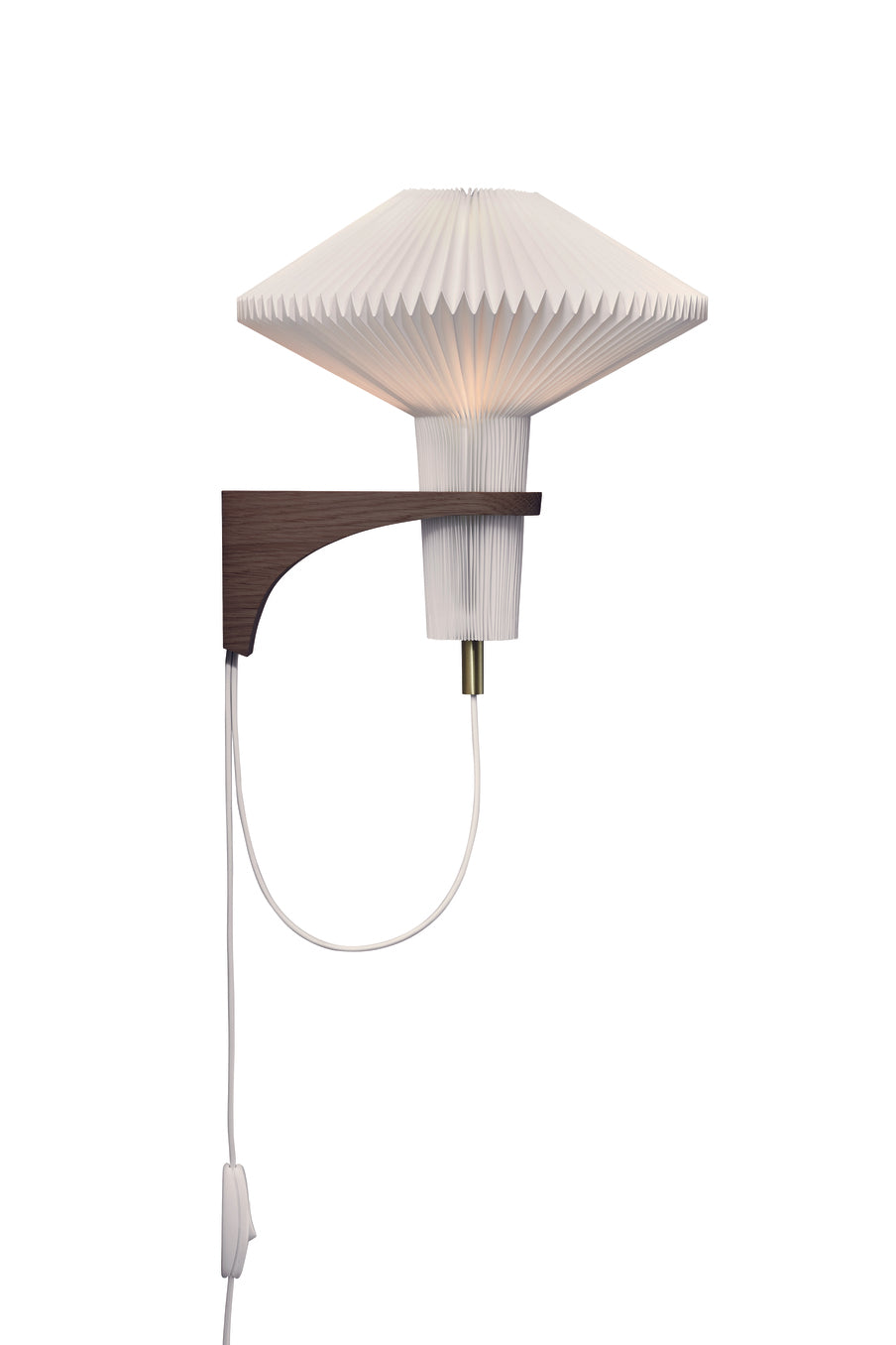 Wall Lamp MODEL 204 MUSHROOM white with dark oak base