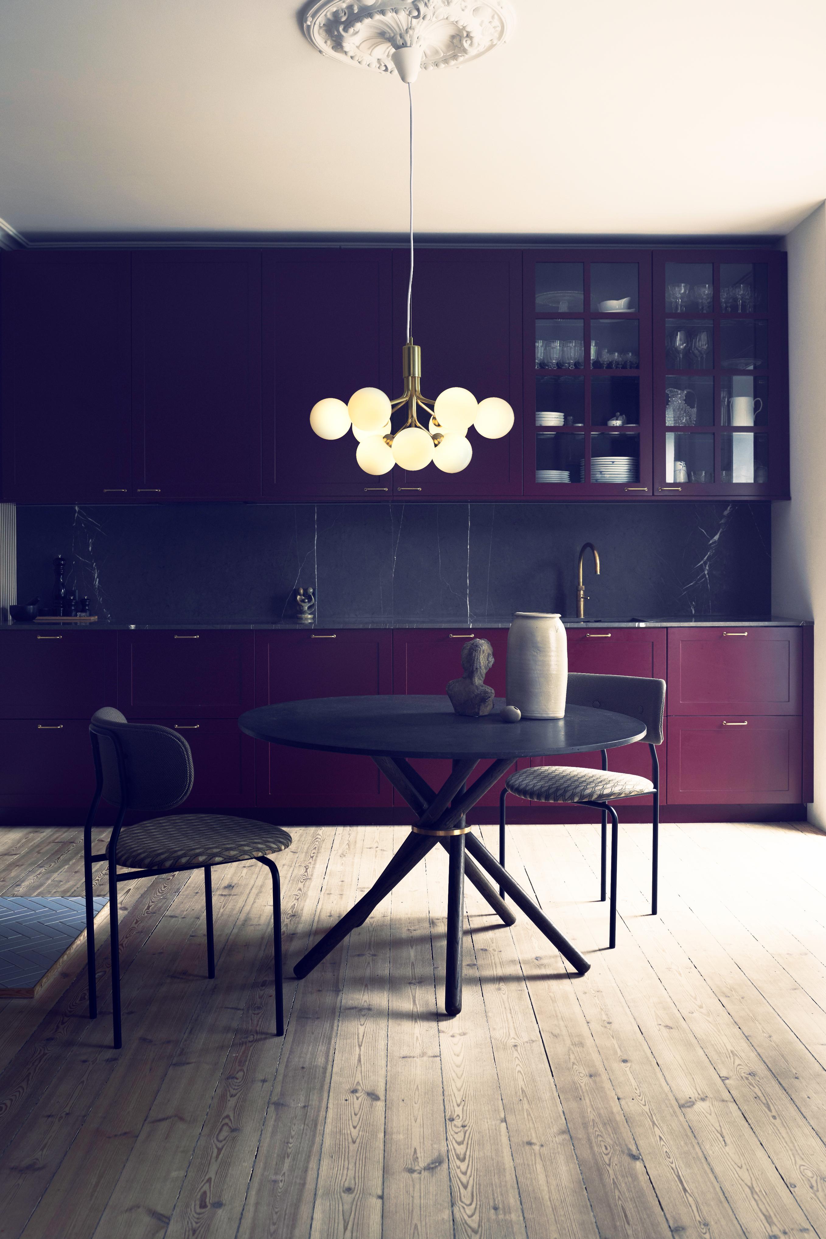 APIALES 9 Brass Pendant Lamp with Opal Glass [Antonina] [Amelia spr]