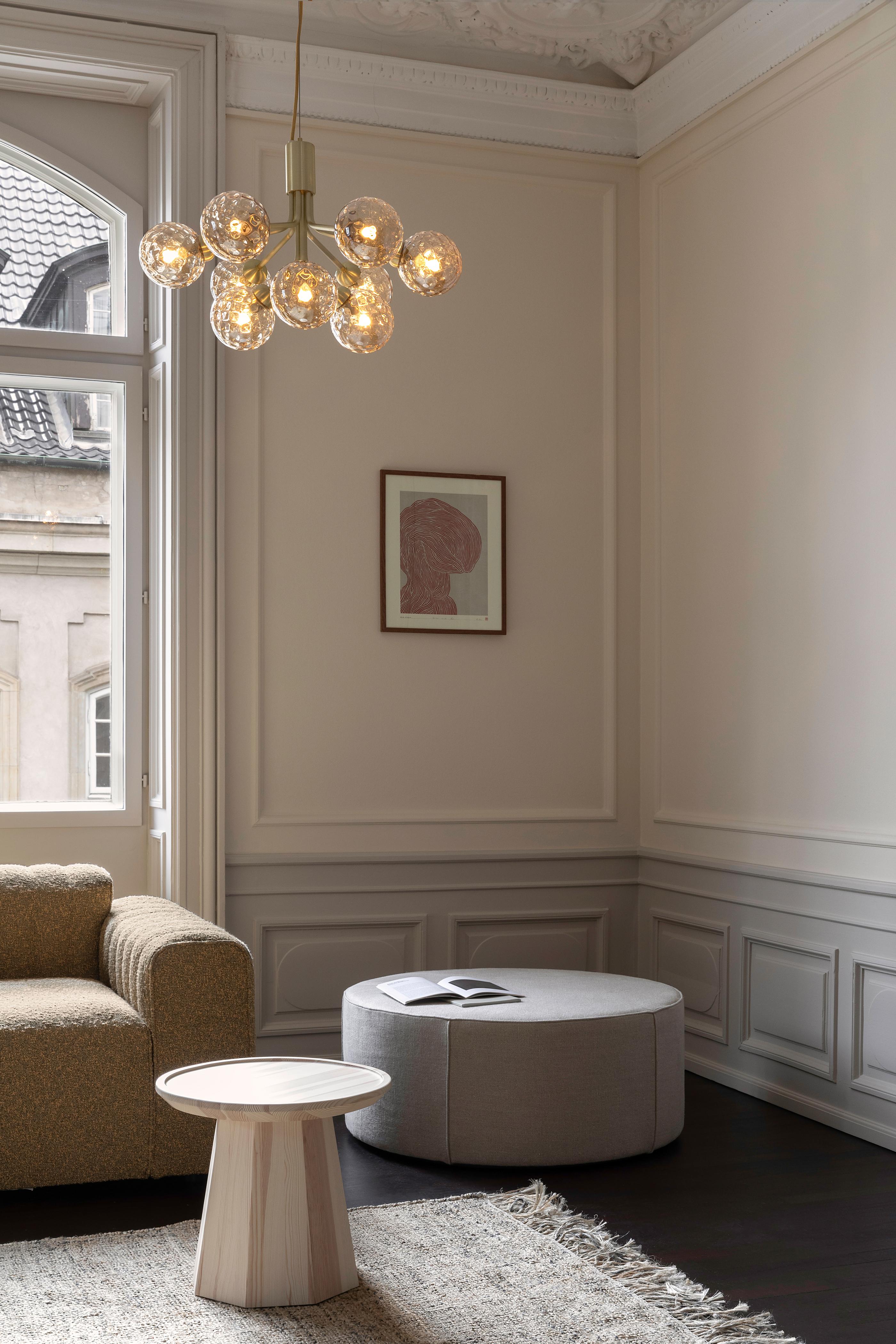 Hanglamp APIALES 9 messing met gouden glas [Antonina] [Amelia spr]