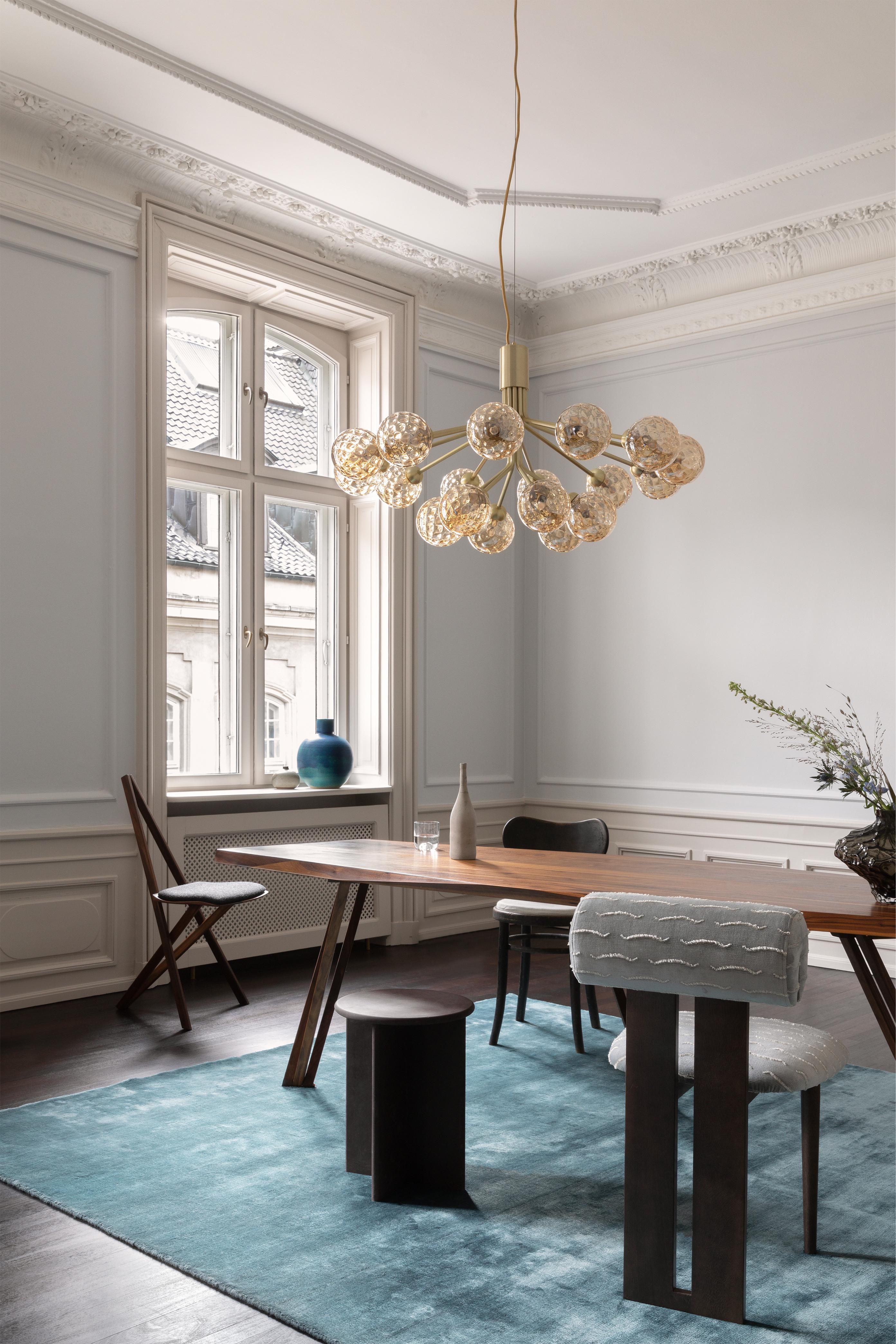 Kronleuchter APIALES 18 Messing mit goldenem Glas [Antonina] [Amelia spr]
