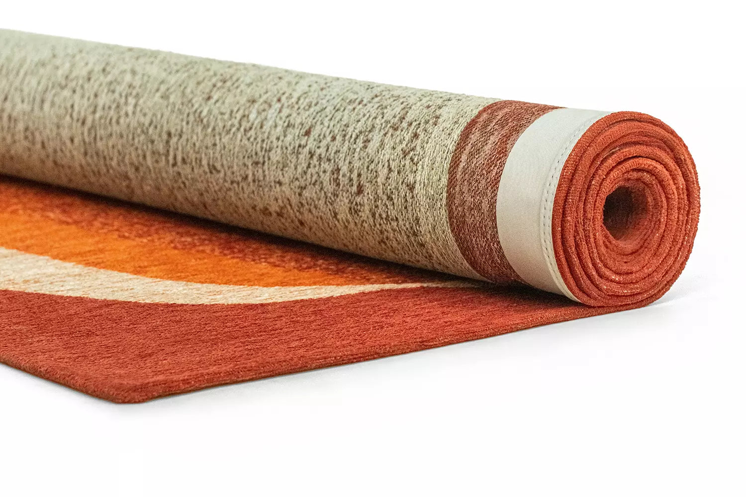Teppich MARBLE orange mit bordeaux und beige