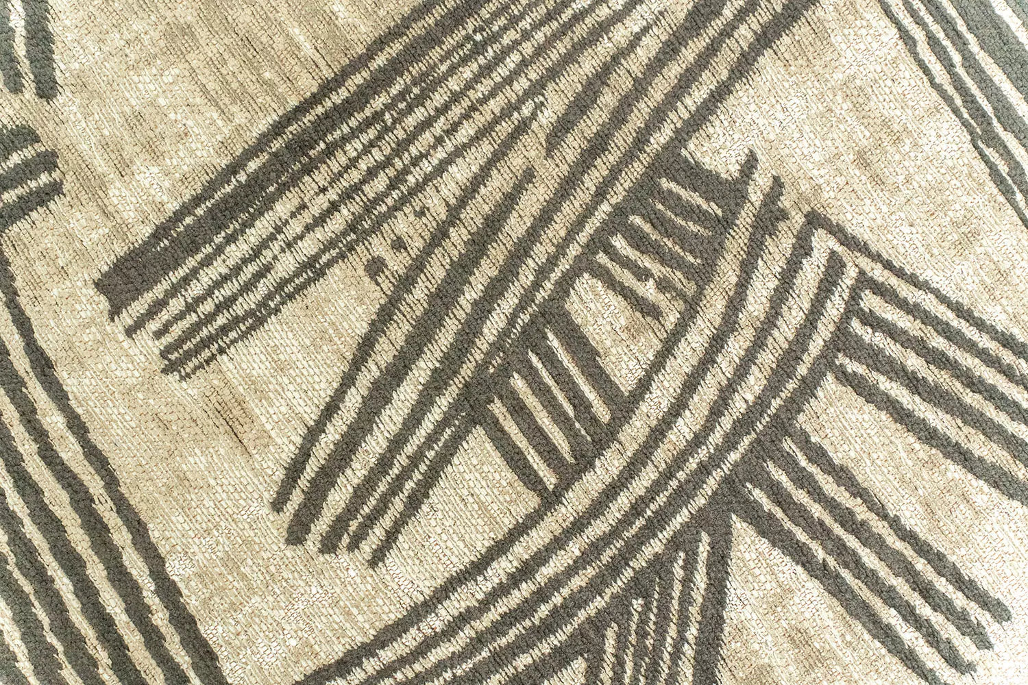 Ronde KANJI tapijt beige met zwart