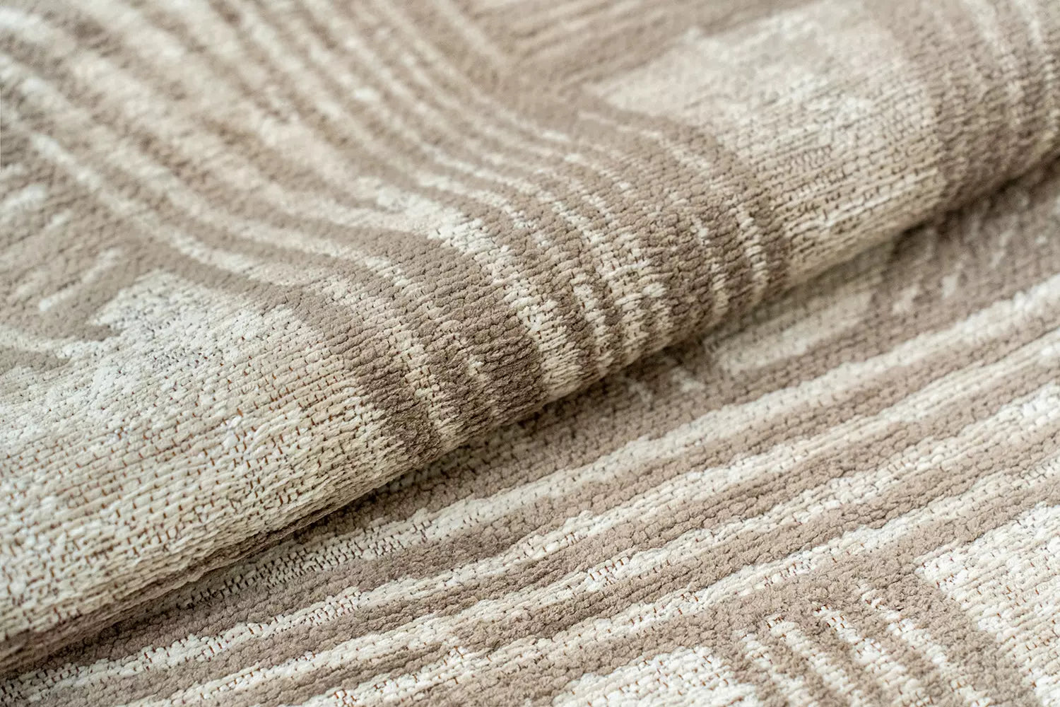 Ronde KANJI tapijt beige met crème