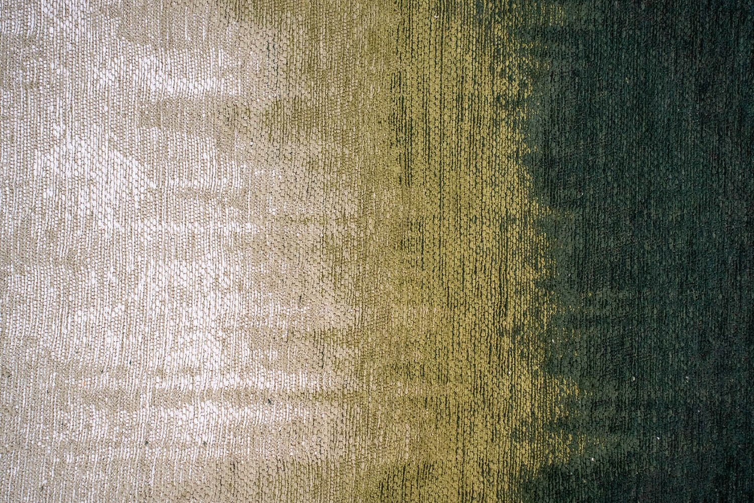 Ronde vloerkleed SENDAI groen met wit