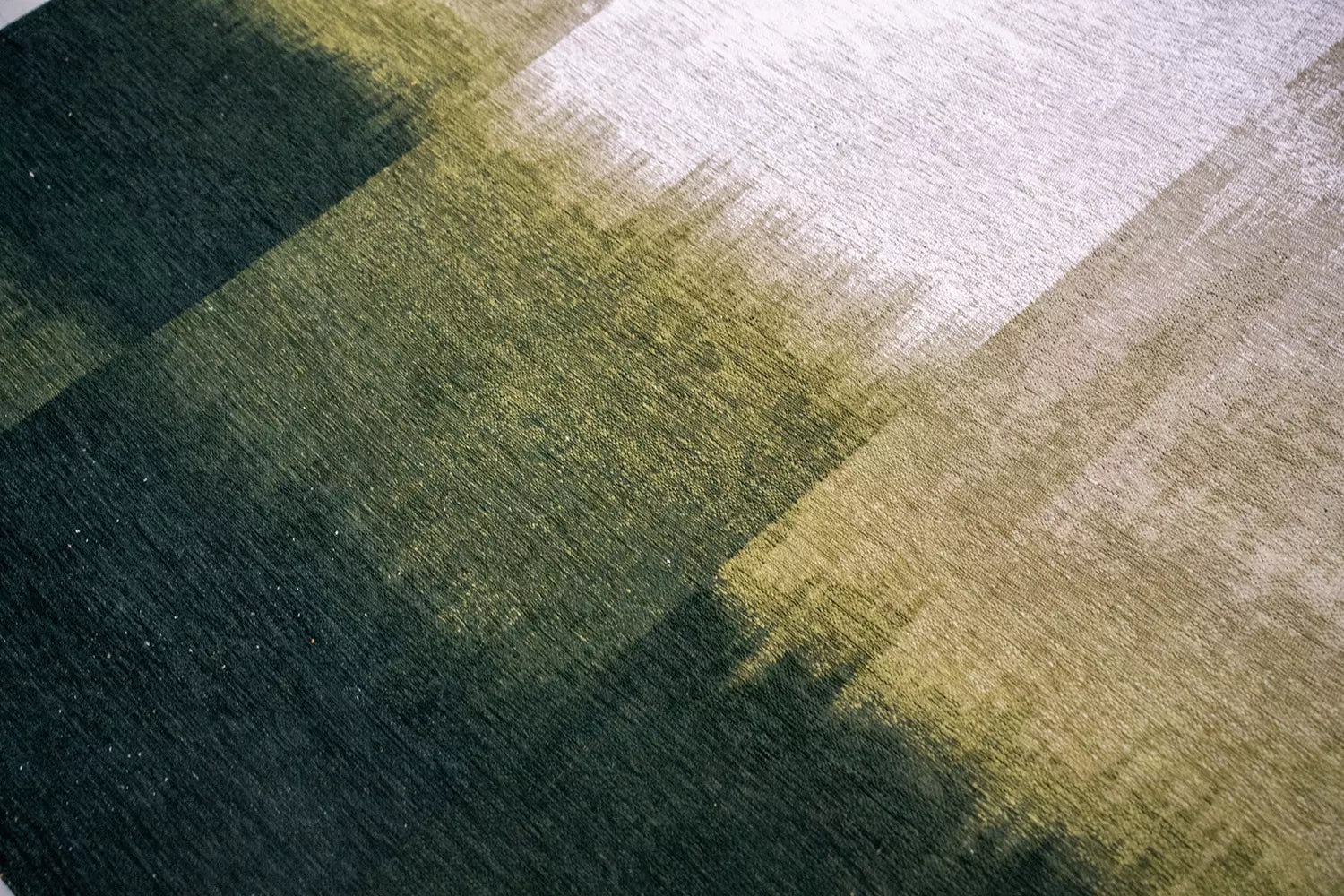 Ronde vloerkleed SENDAI groen met wit