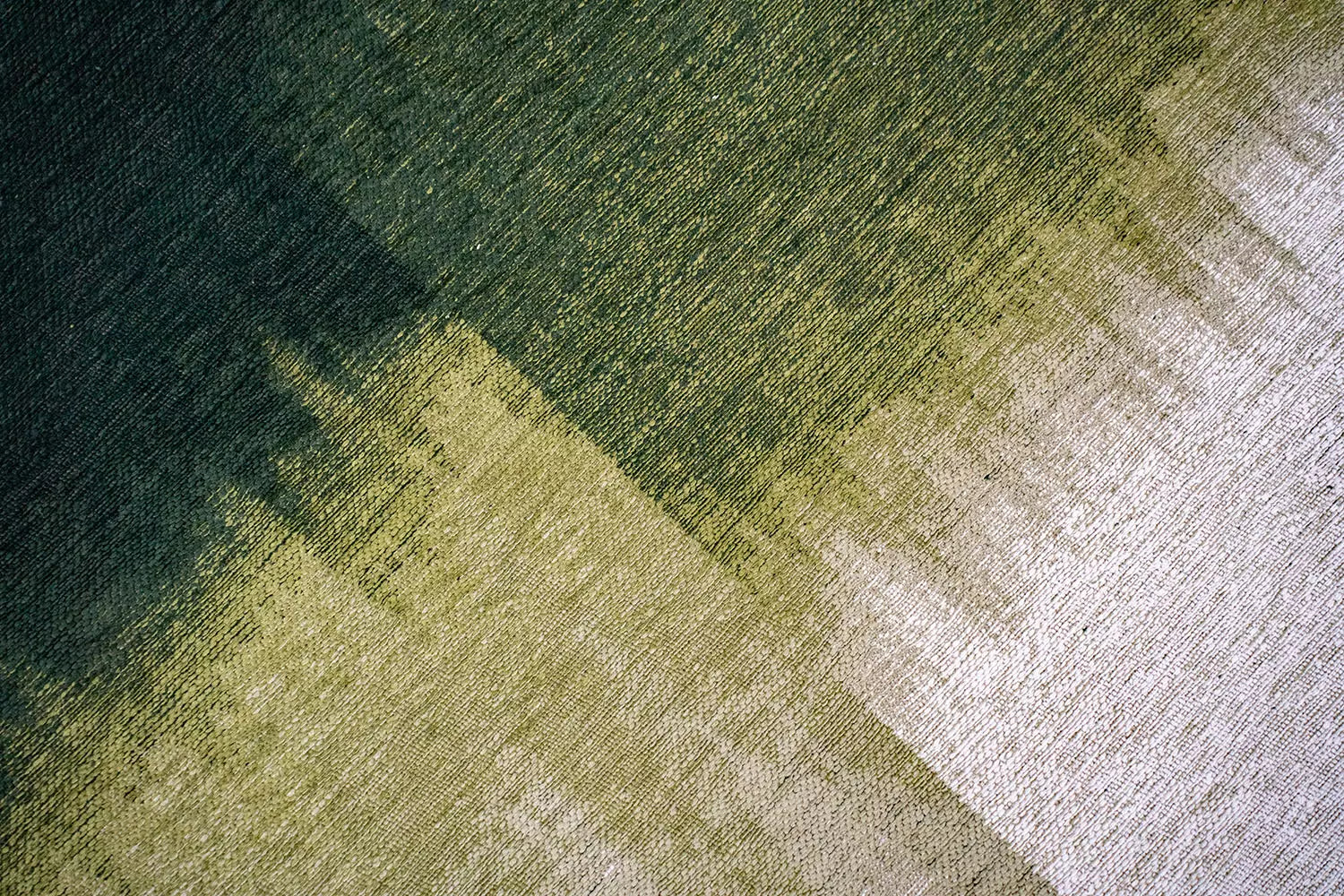 Ronde vloerkleed SENDAI groen met wit