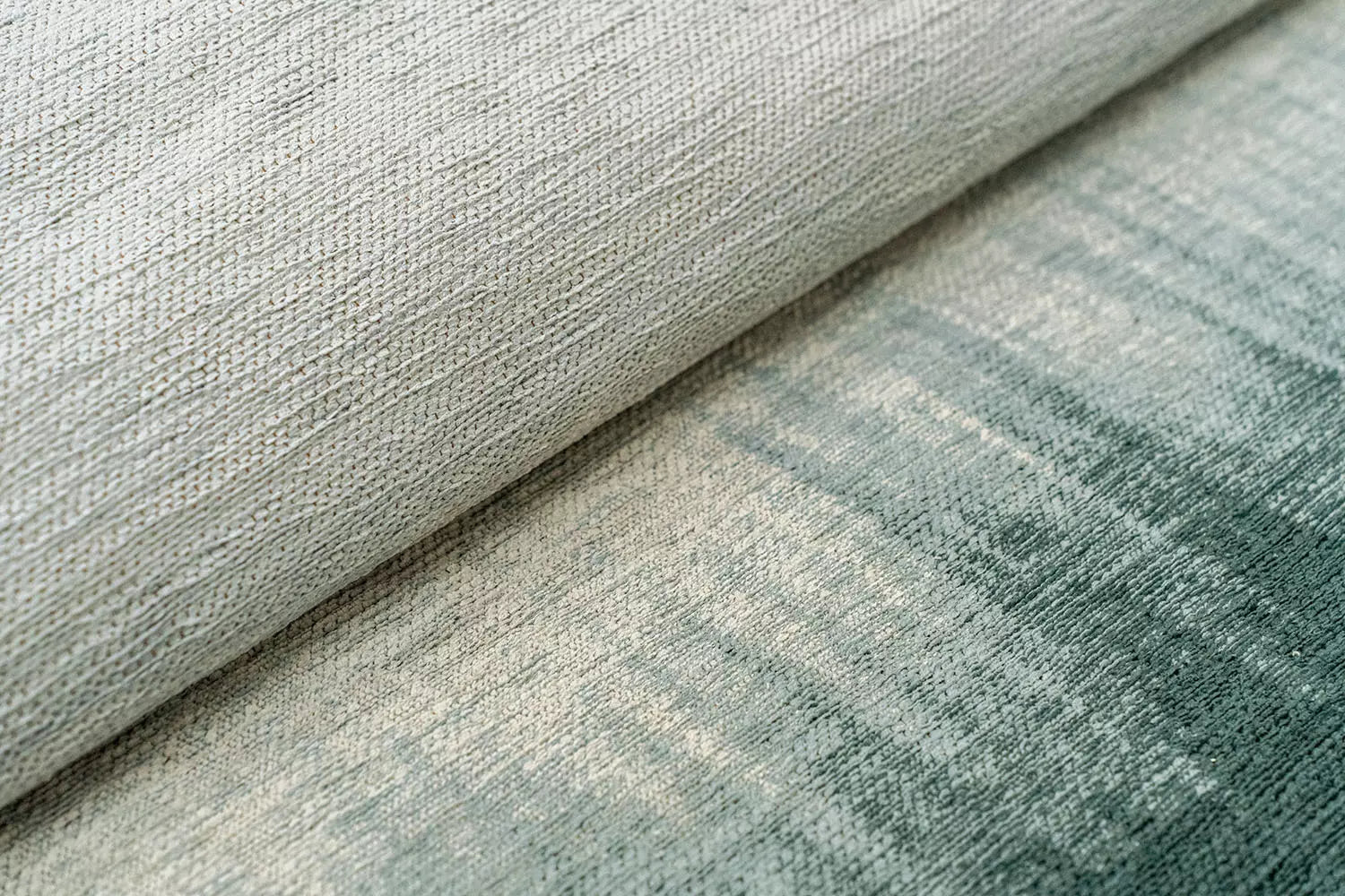 Runder Teppich SENDAI blau mit Weiß