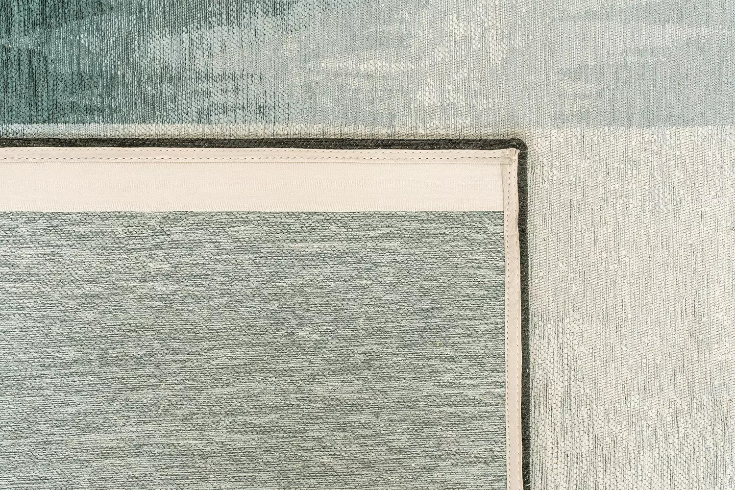 Vloerkleed SENDAI blauw met wit