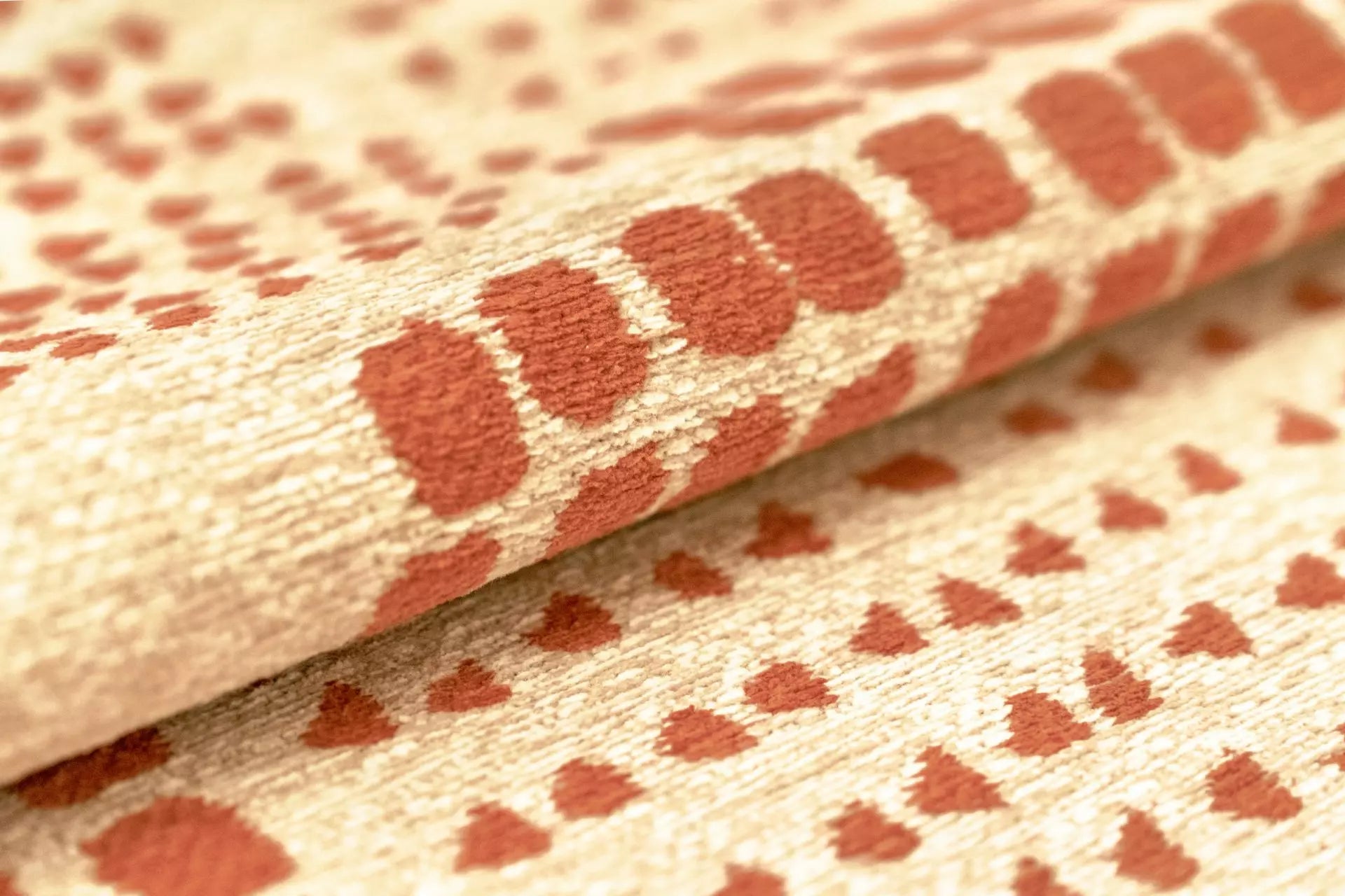 Beige ZEN vloerkleed met oranje