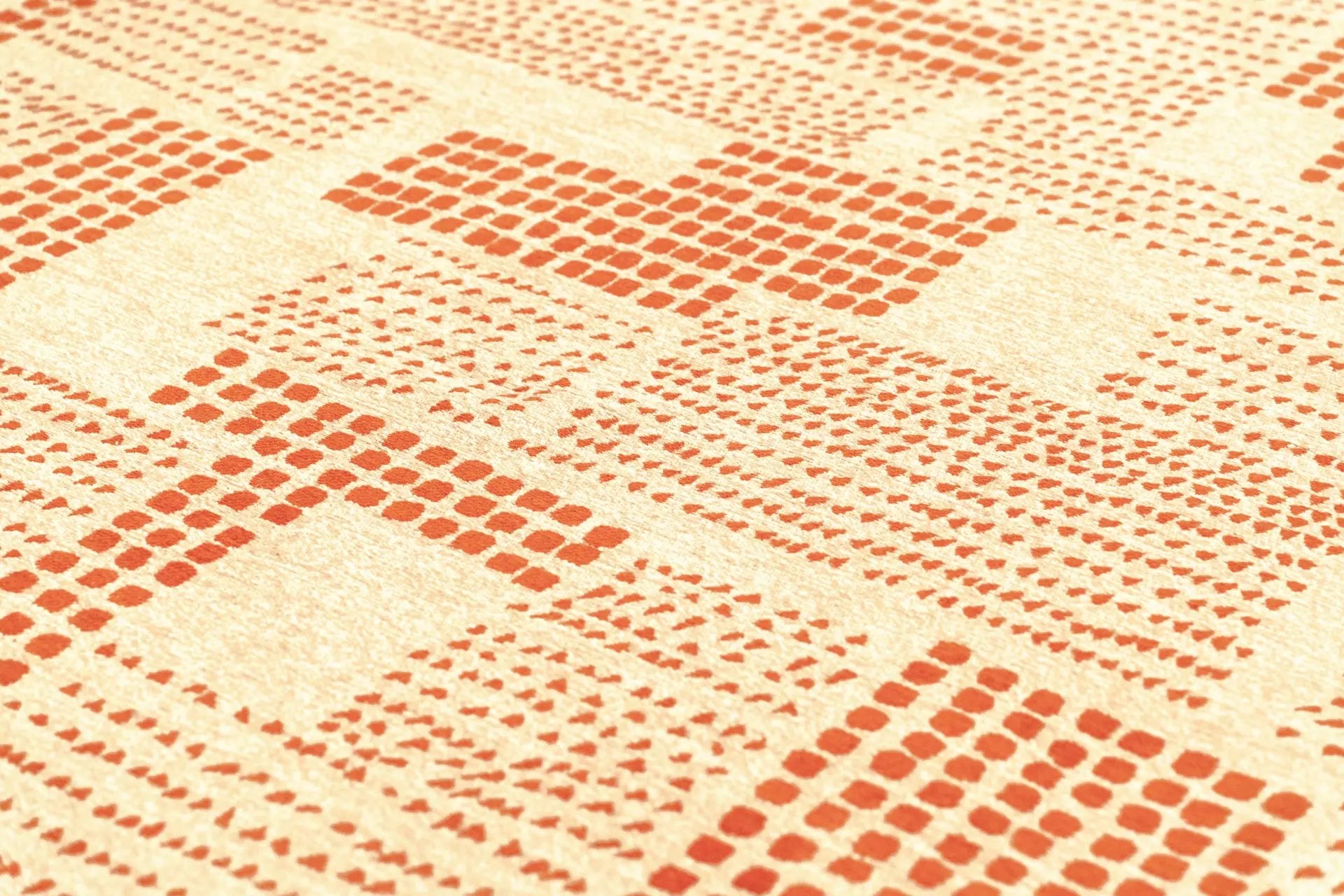 Beige ZEN vloerkleed met oranje