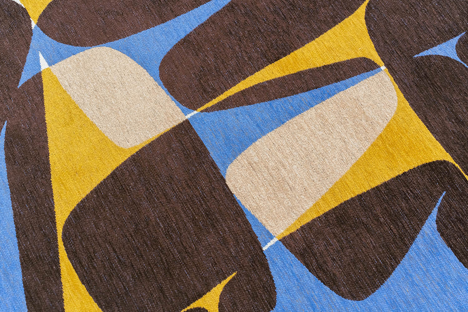 Teppich STONES weiß mit braun und blau