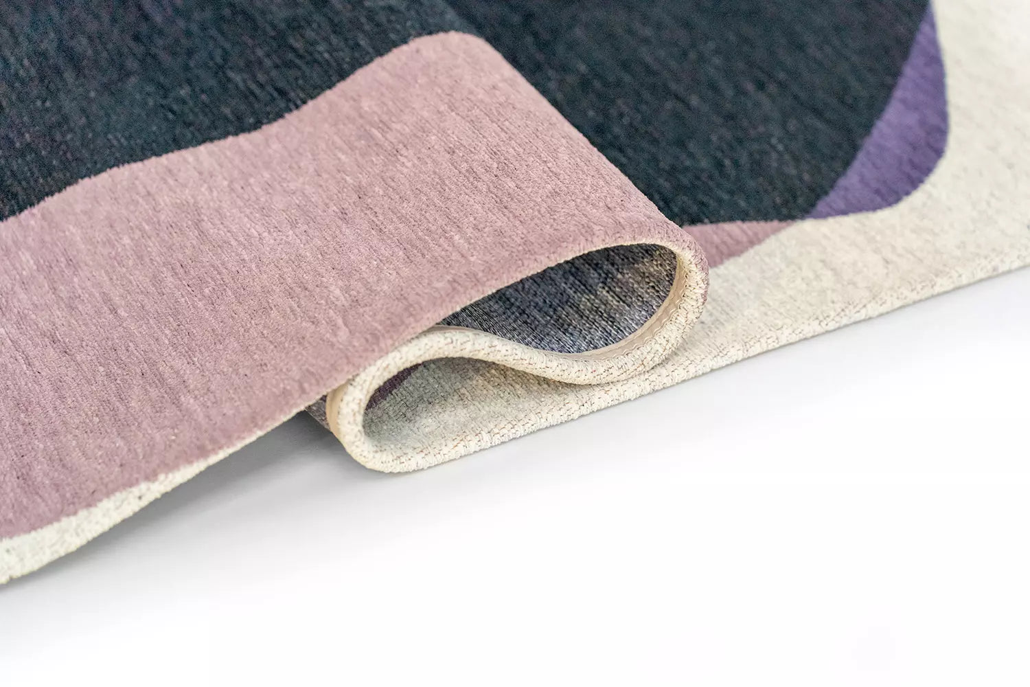 STONES Purple Rug with Black and White