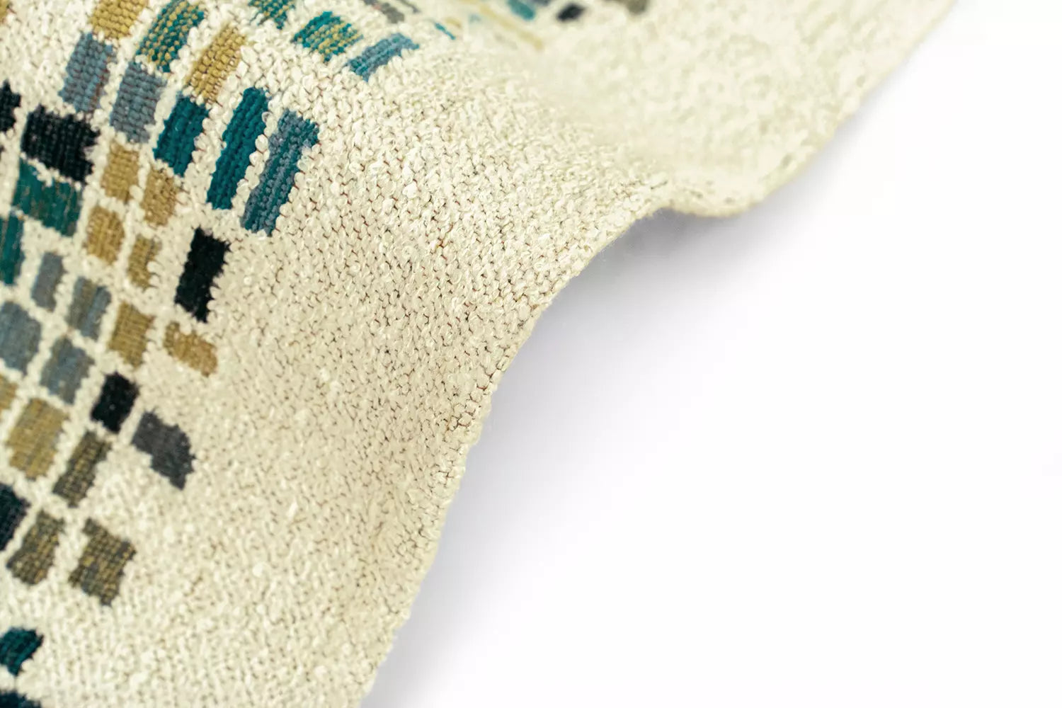 Teppich CUBIK beige mit Blau und Grün