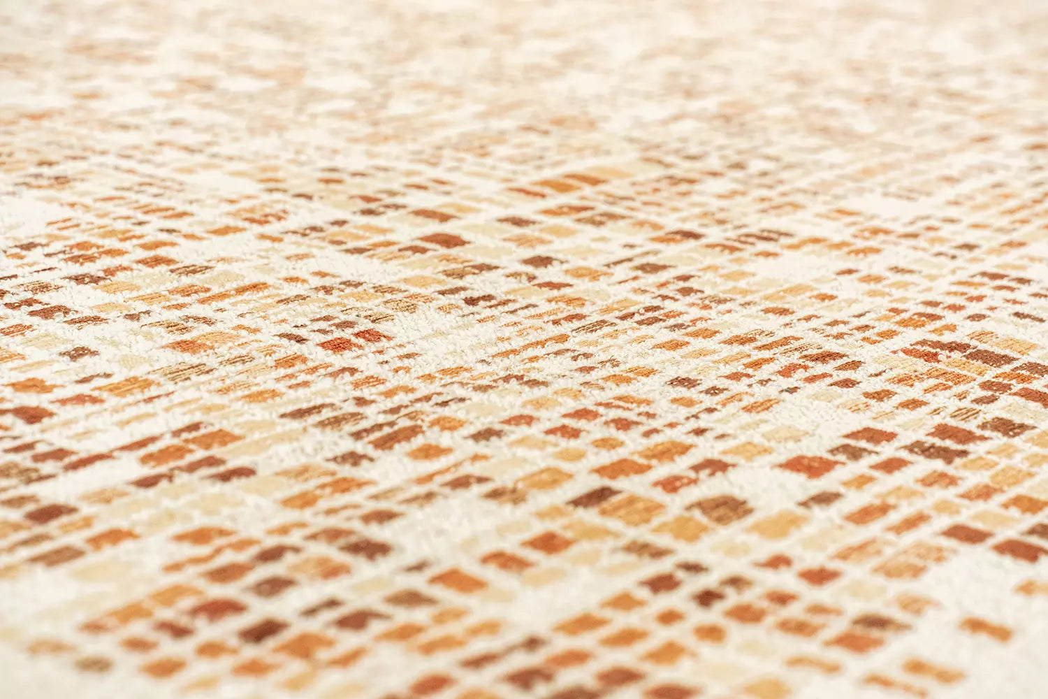CUBIK beige vloerkleed met oranje en bordeaux