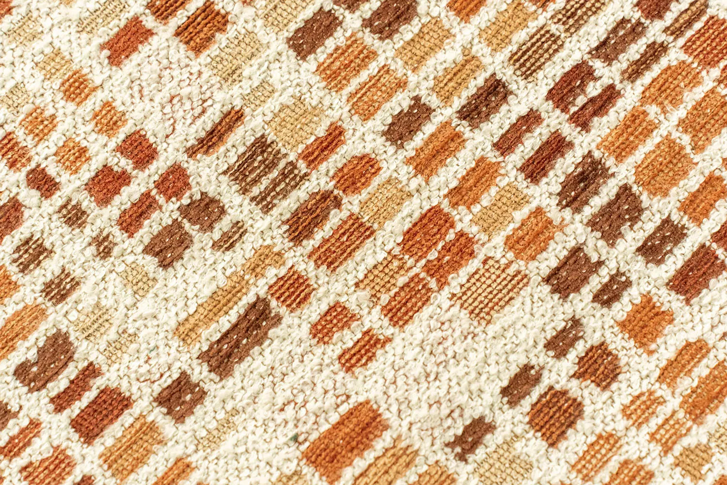 CUBIK beige vloerkleed met oranje en bordeaux