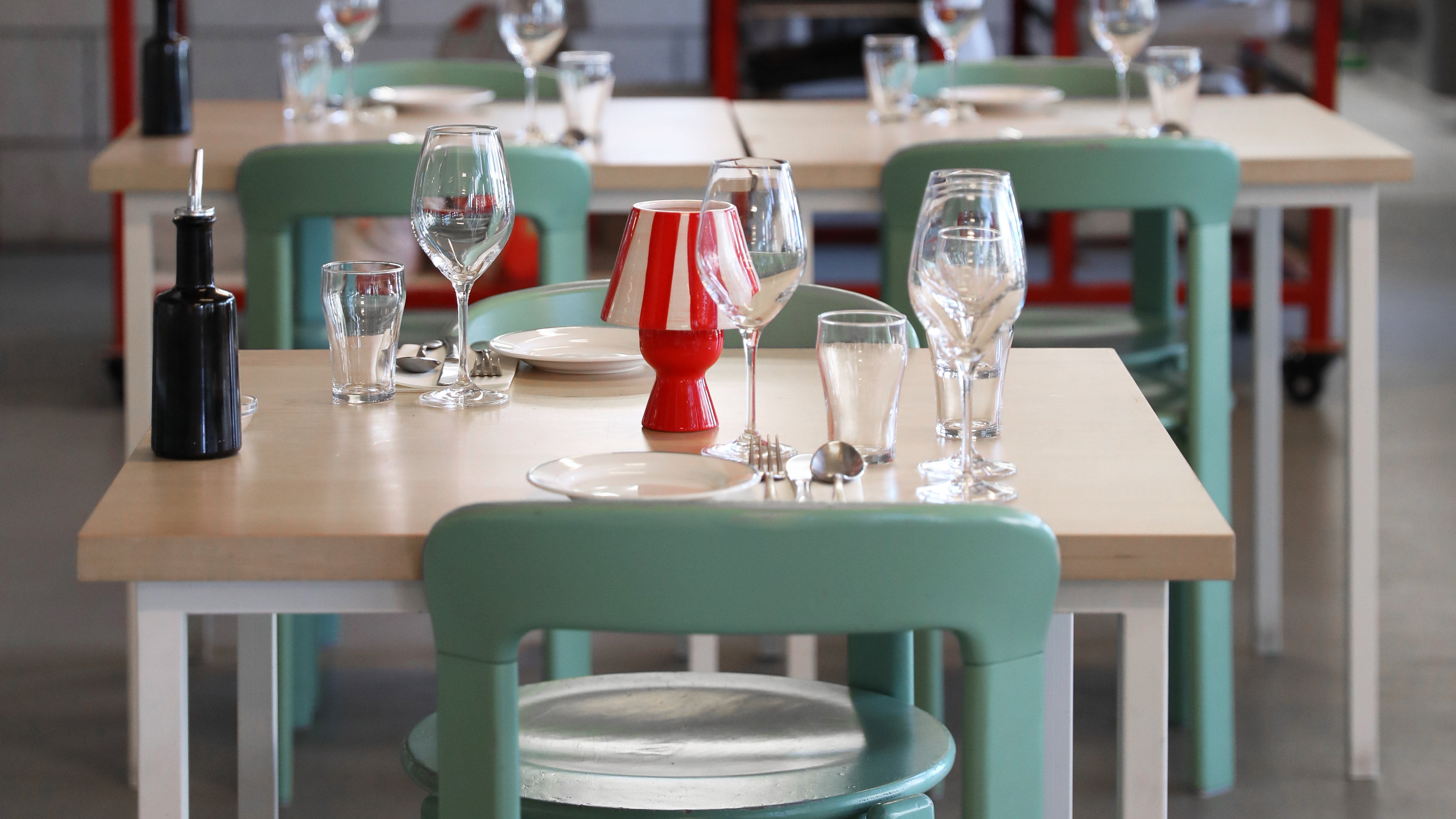 Theelichthouder CANTINE rood met wit